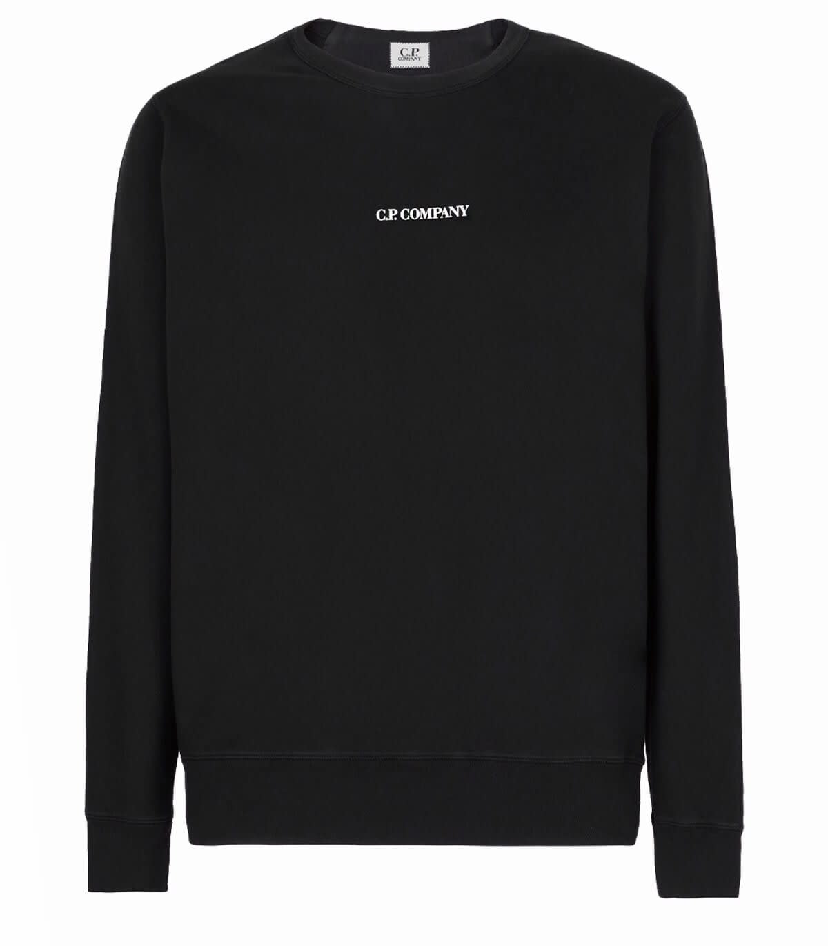 C.p. Company Light Fleece Black Sweatshirt With Logo