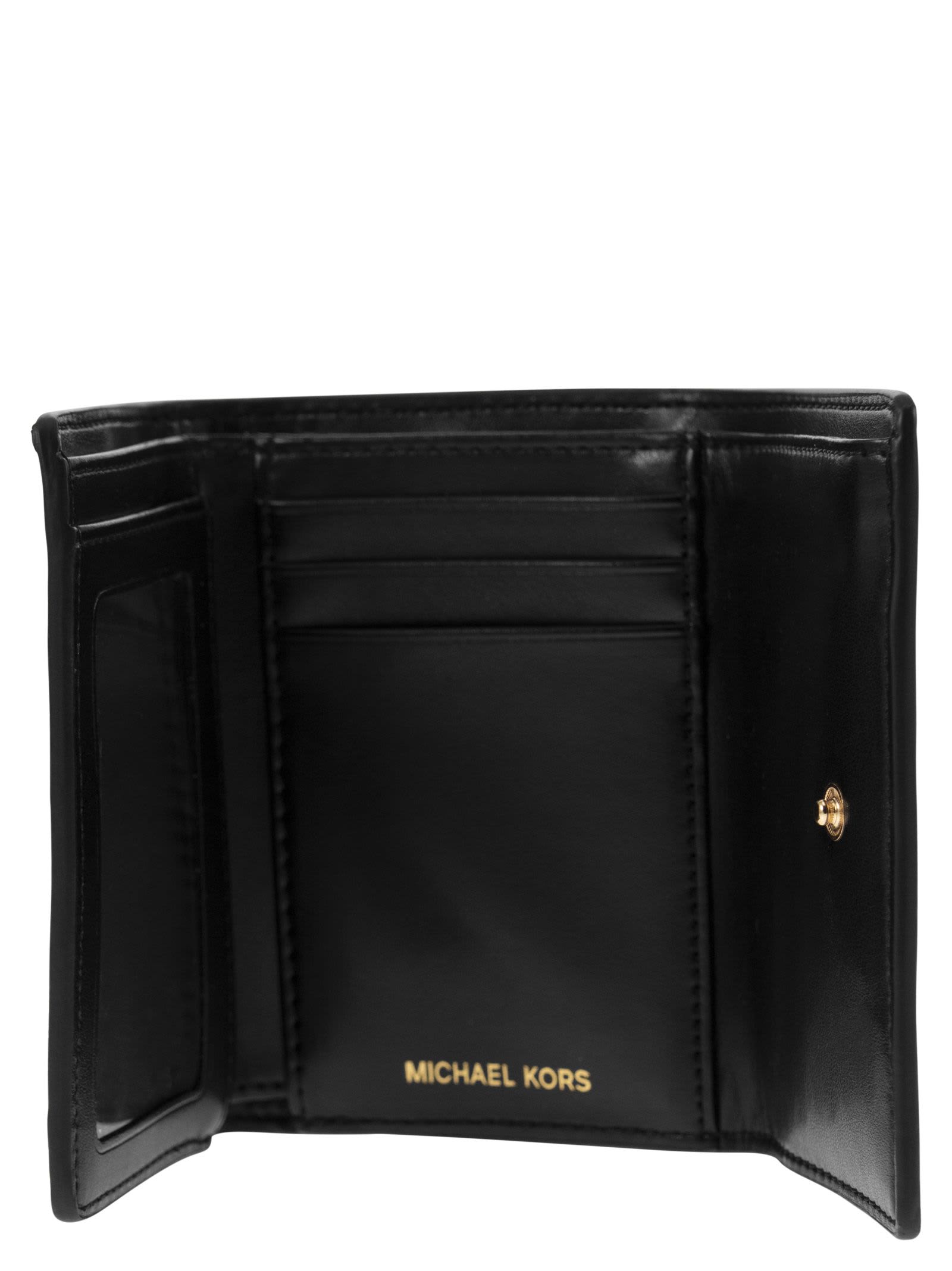 Shop Michael Kors Parker - Leather Clover Wallet In Black