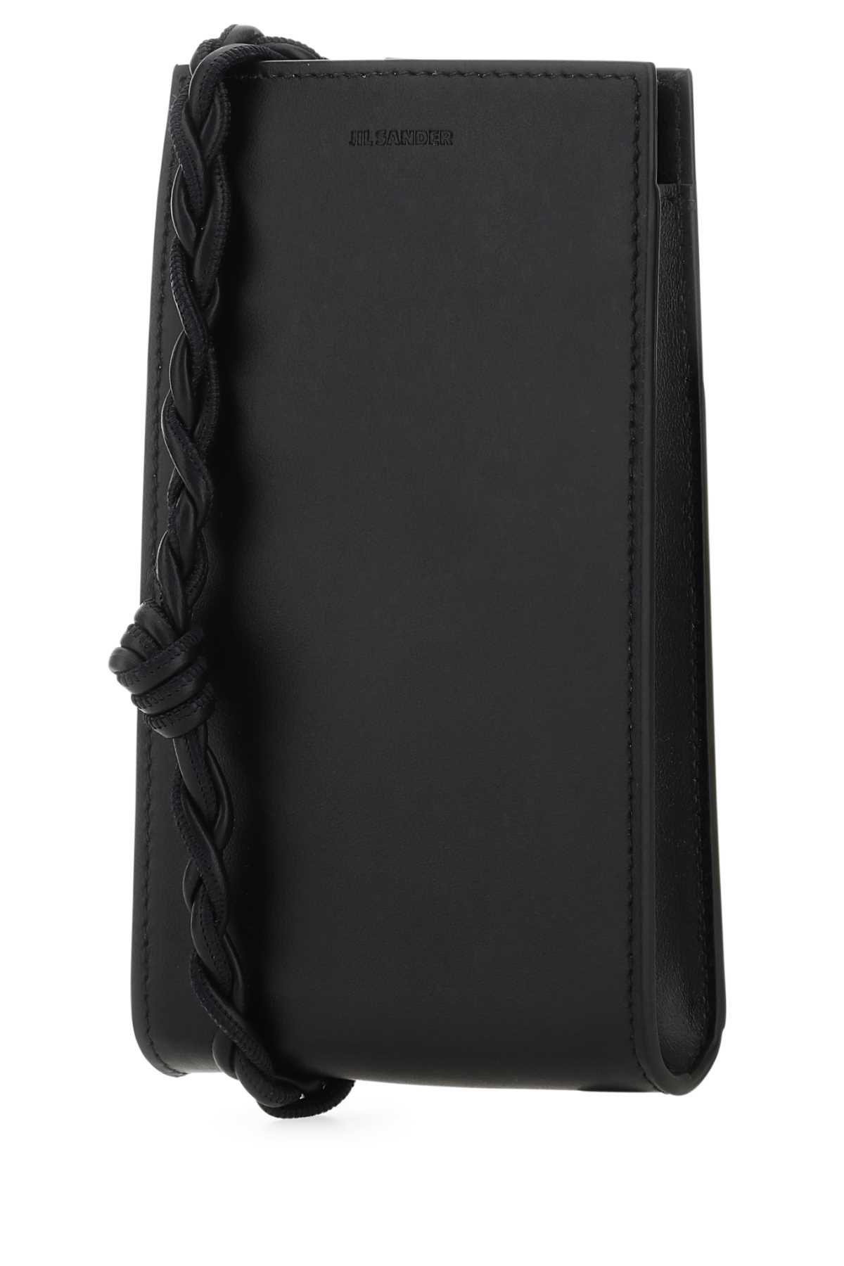 Jil Sander Black Leather Phone Case In 001
