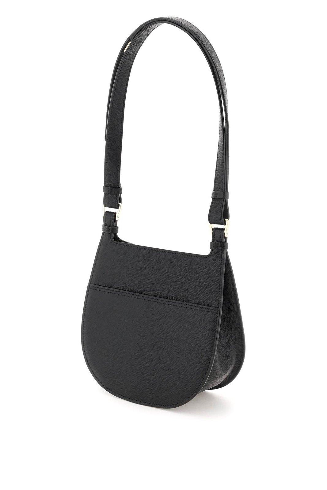 Shop Valextra Weekend Hobo Mini Shoulder Bag In Black