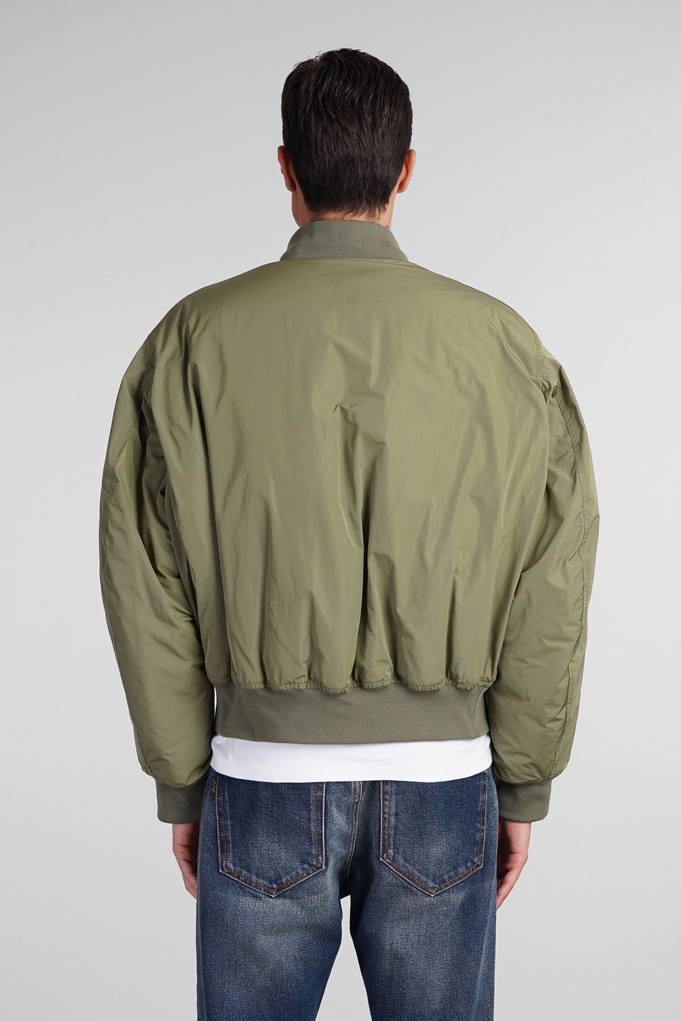 Shop Aspesi Gunner Ii Bomber In Green Polyester