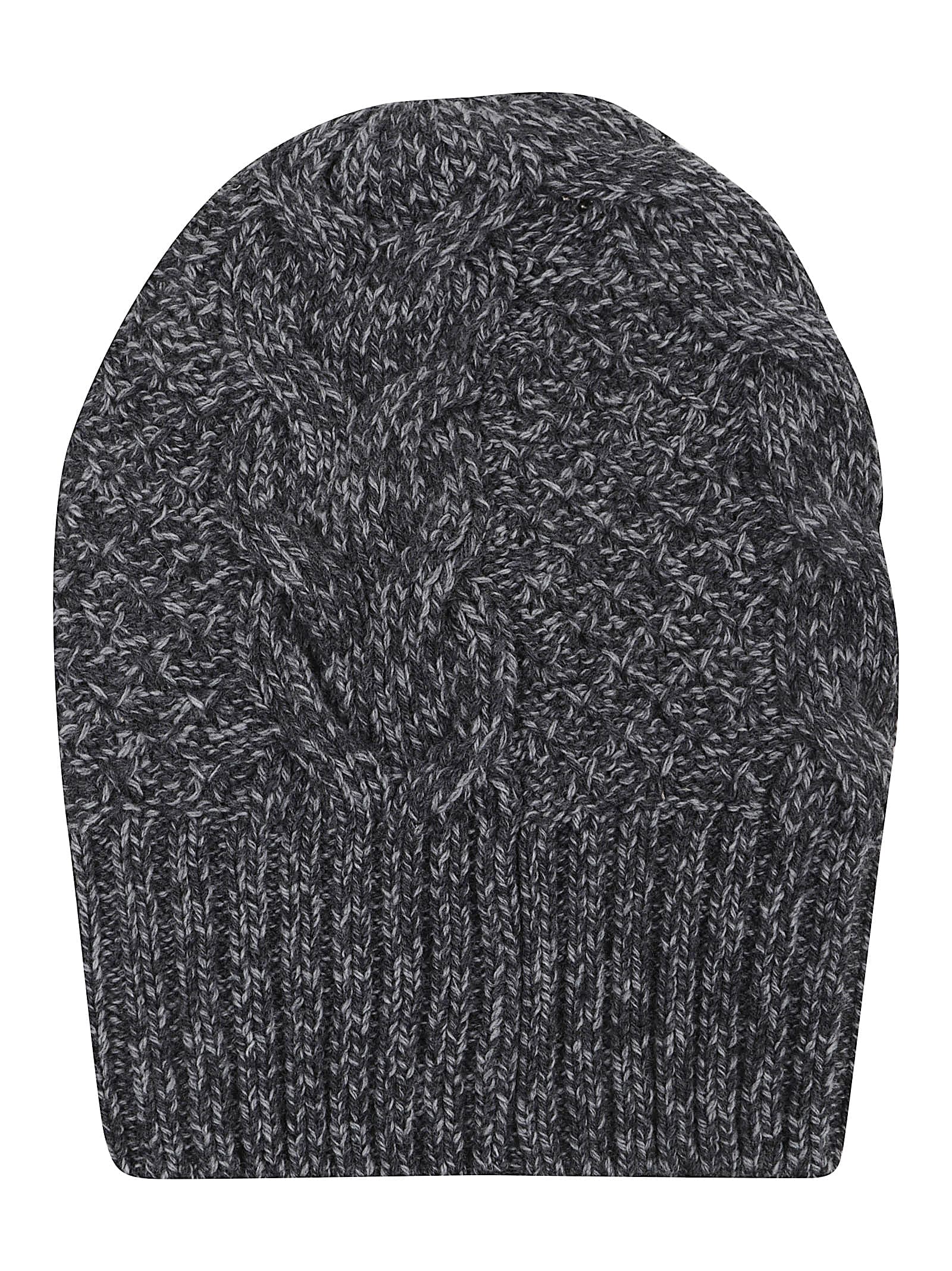 Ermanno Scervino Cozy Cable Knit Hat With Ribbed Hem In Gray