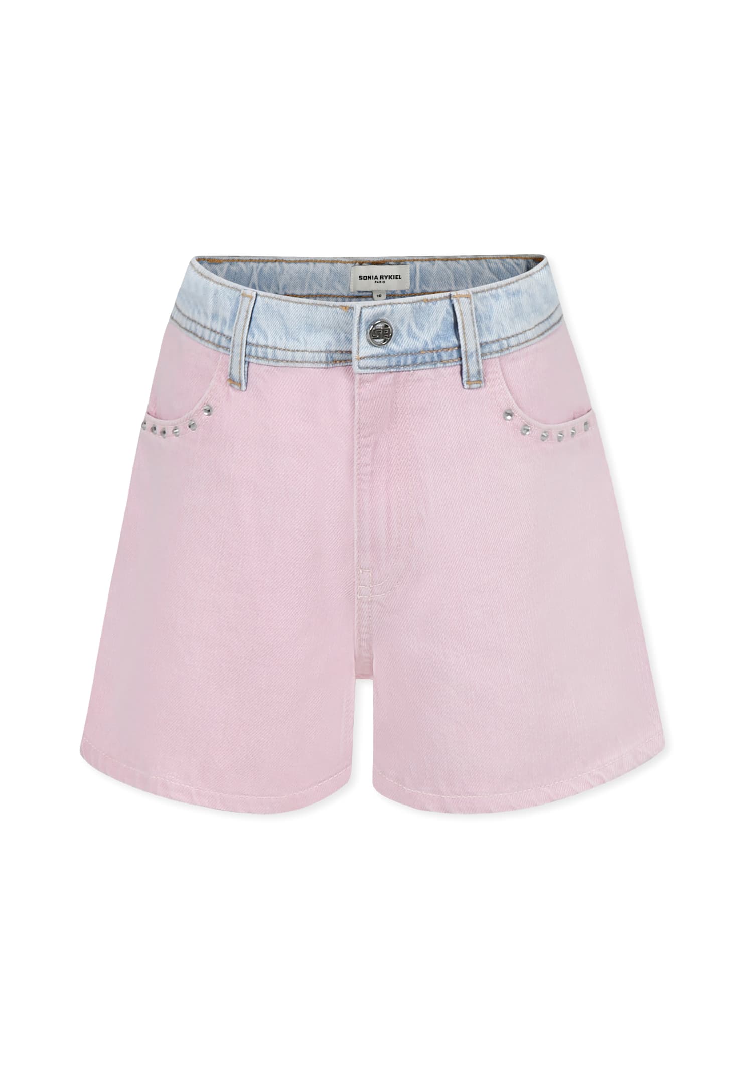 RYKIEL ENFANT PINK SHORTS FOR GIRL WITH LOGO