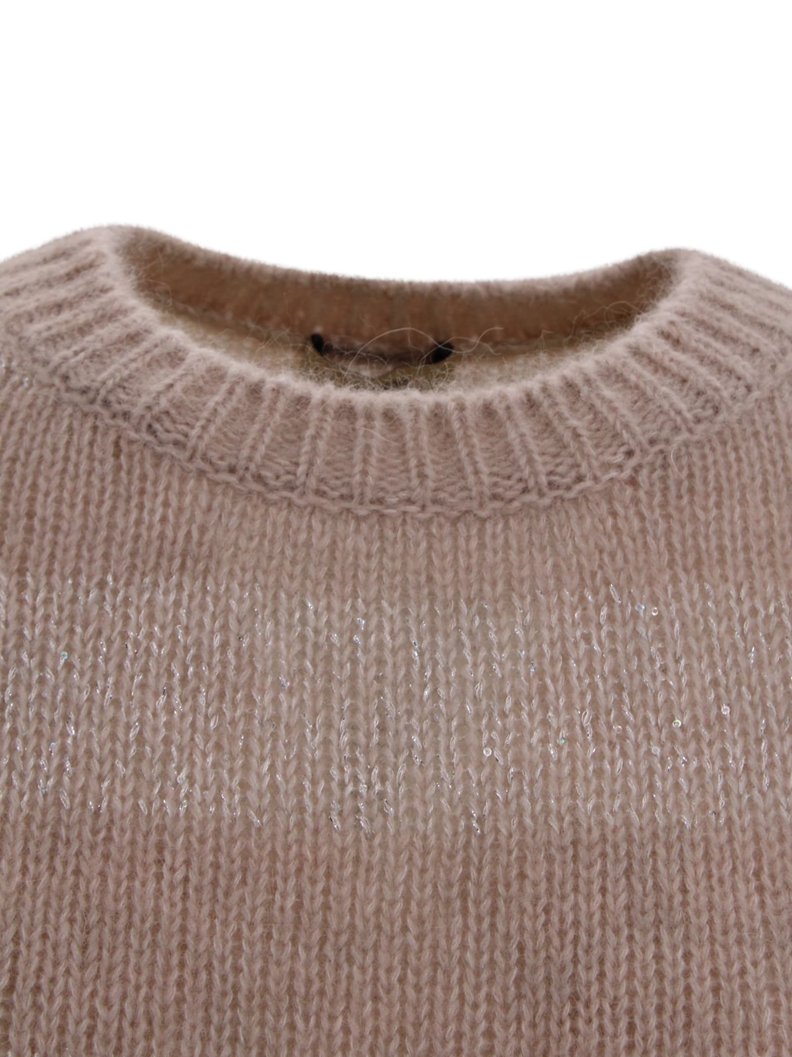Herno Straight Cut Crew Neck Knit Jumper In Brown