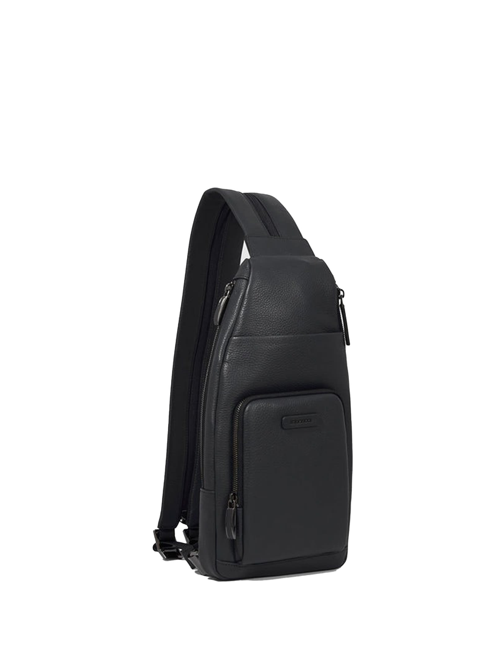 Shop Piquadro Shoulder Bag For Ipad Mini, Portable As A Backpack In Nero