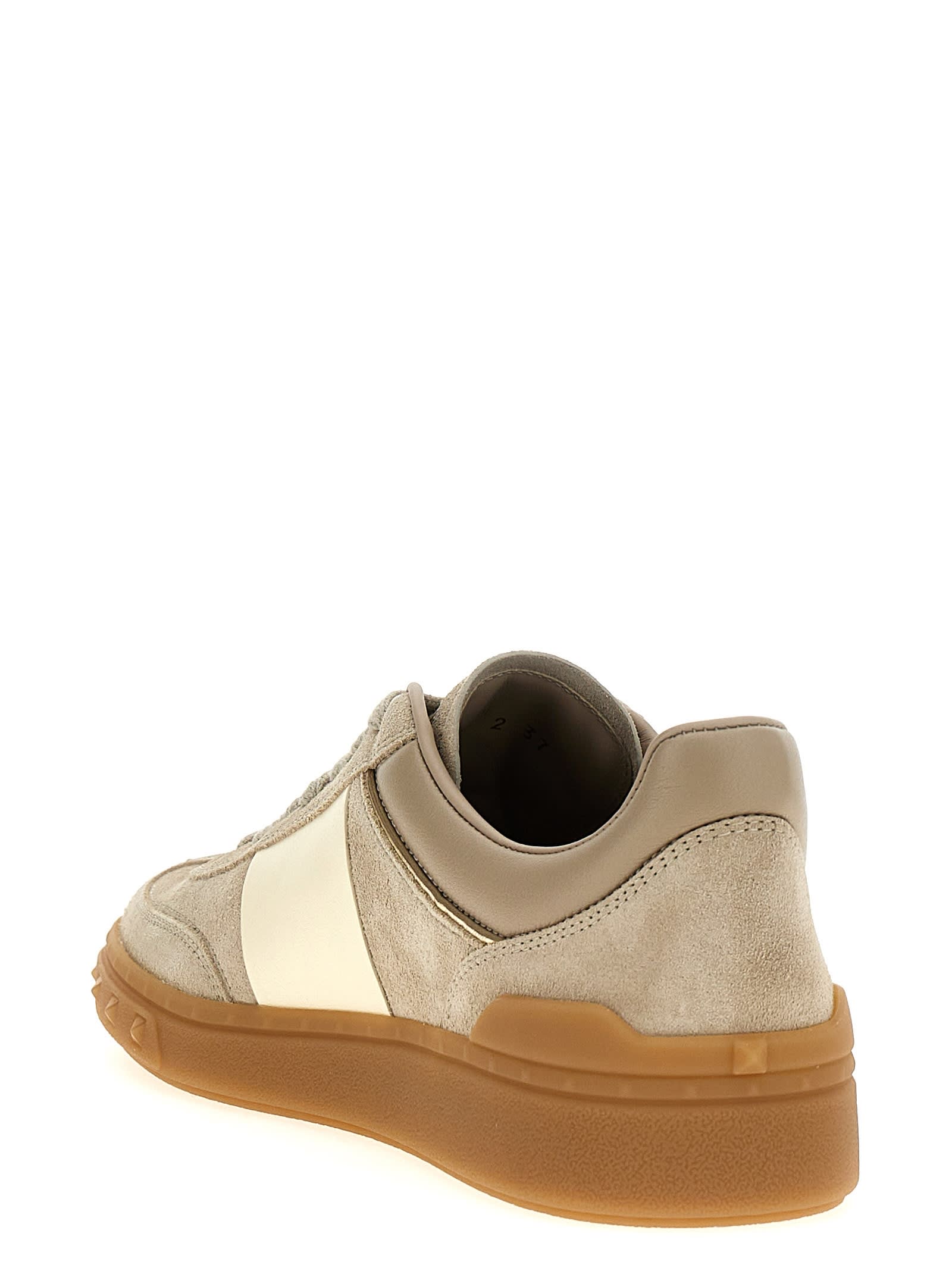 Valentino Upvillage Suede Sneakers In Beige