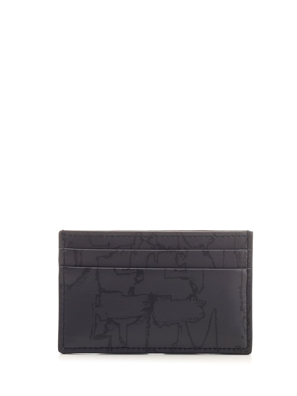 Shop Alexander Mcqueen Black Leather Card Holder In Nero