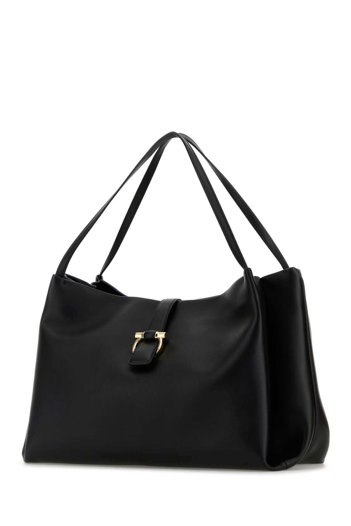 Ferragamo Black Leather Shopping Bag