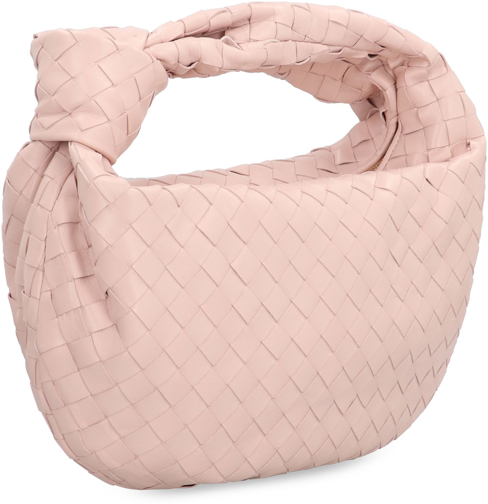Shop Bottega Veneta Teen Jodie Leather Shoulder Bag In Petale/gold