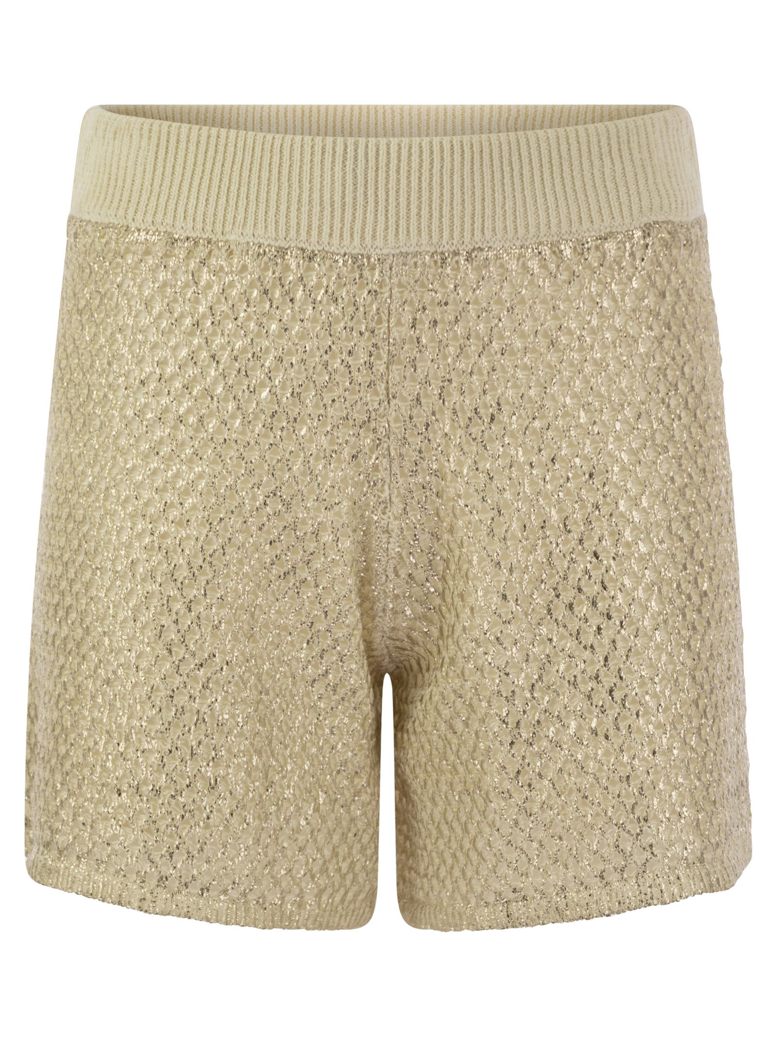 Shorts In Laminated Linen-cotton Mélange Yarn