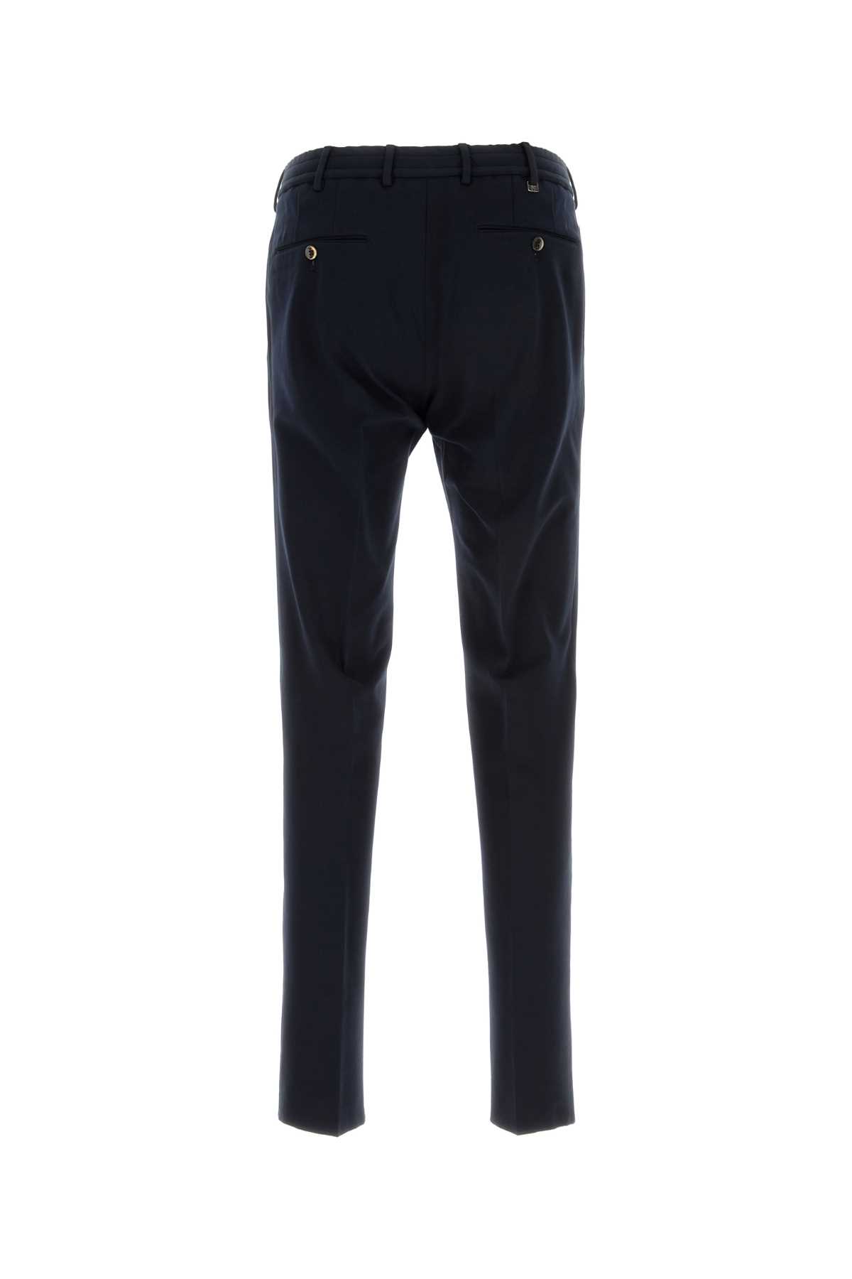 Pt Torino Midnight Blue Stretch Viscose Blend Pant In Black