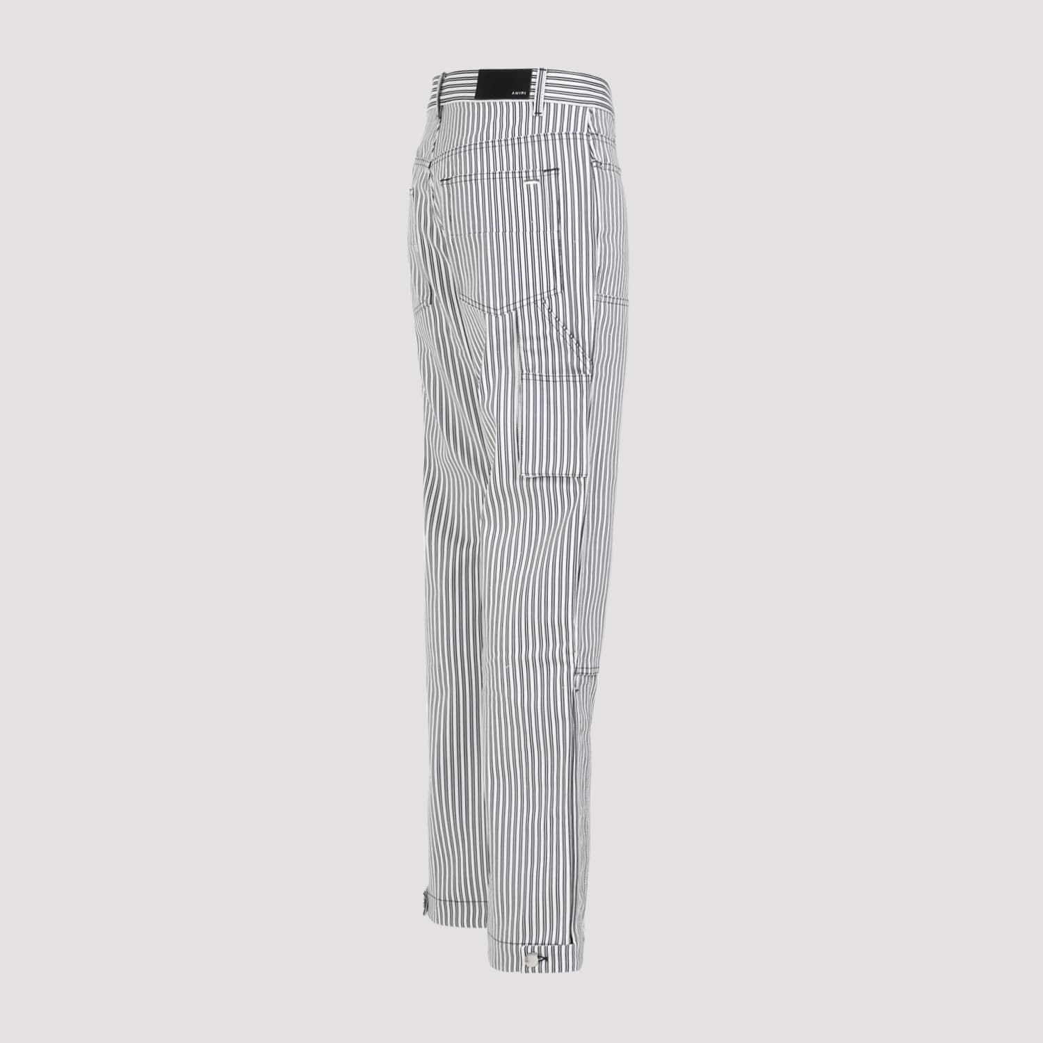 Shop Amiri Motors Carpenter Pant In Black White