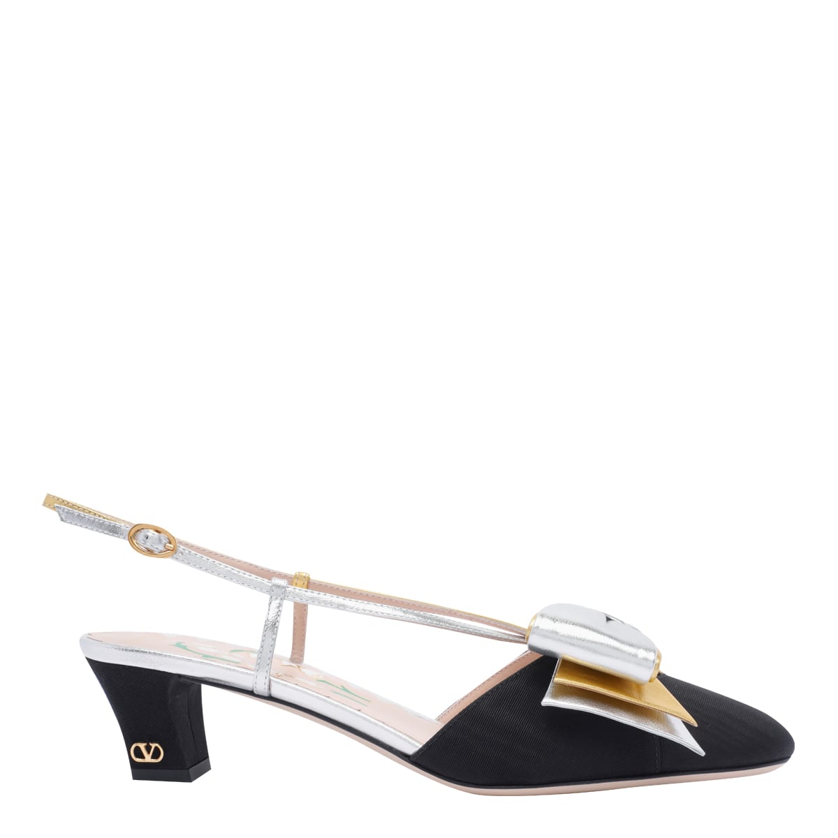Valentino Bowow T. 45 Mid Heel Pumps In Black