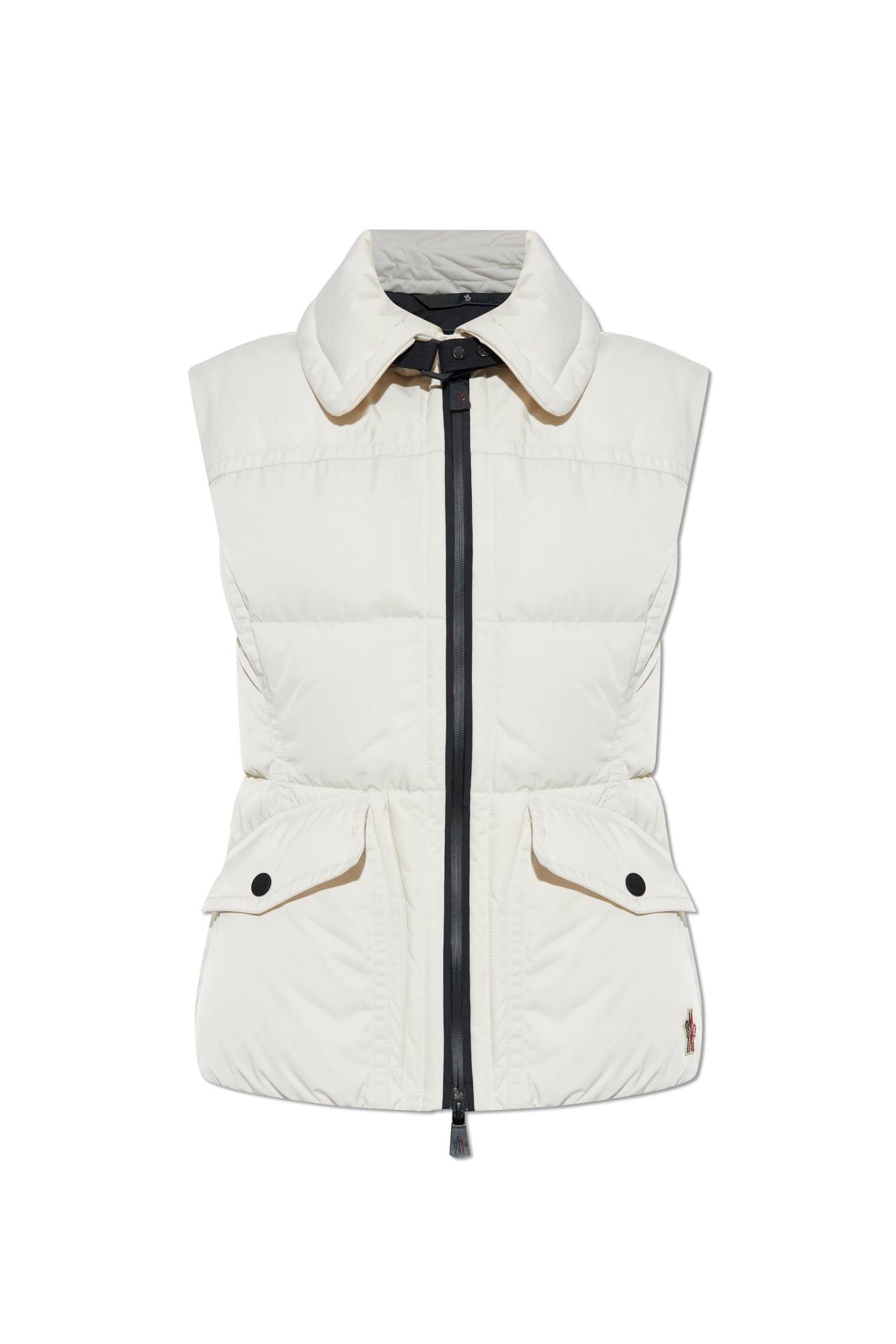 Moncler Grenoble Ivory Polyester Sleeveless Hallaine Down Jacket In White