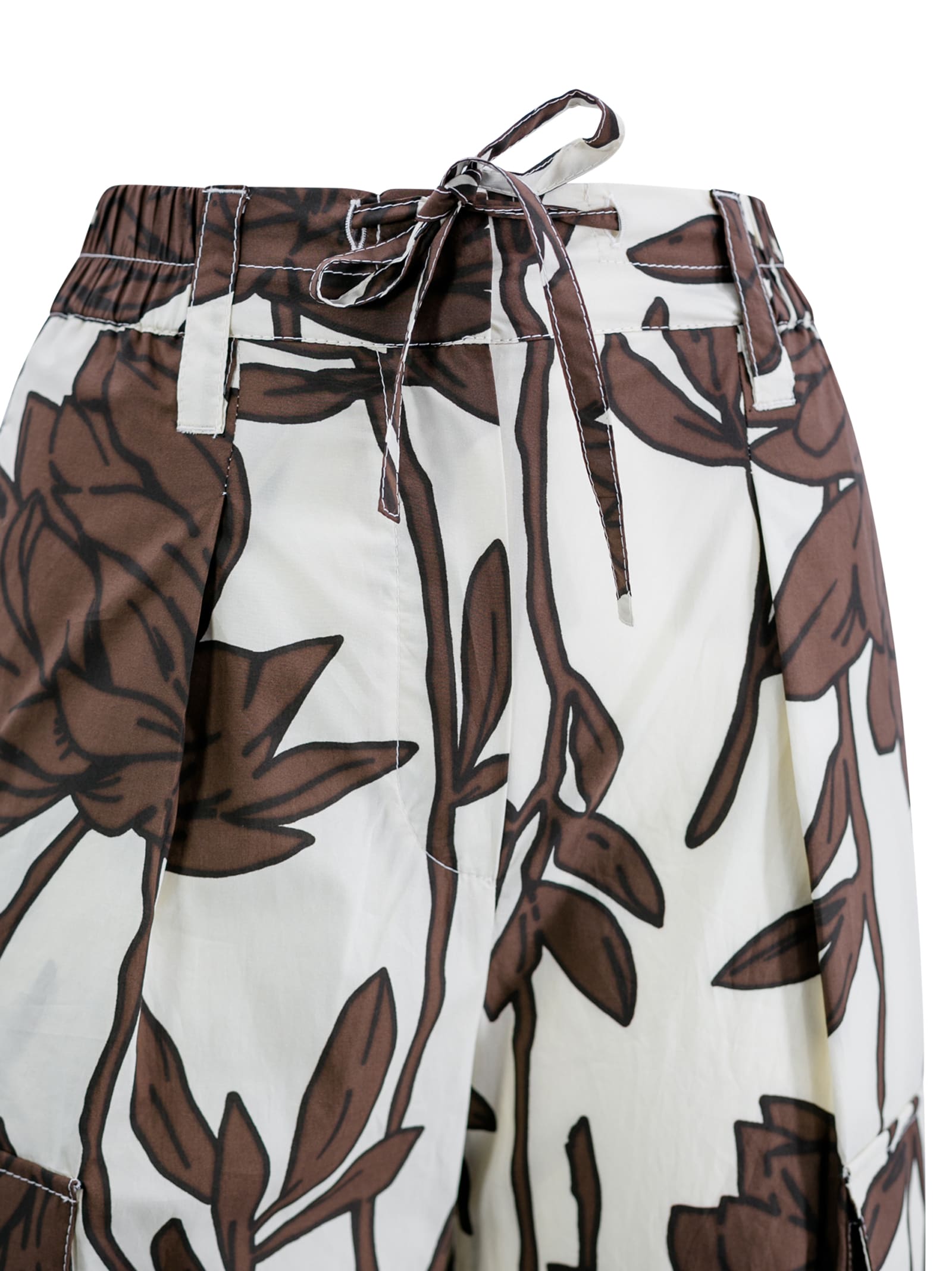 Shop Brunello Cucinelli Floral-print Cotton Trousers In Panama