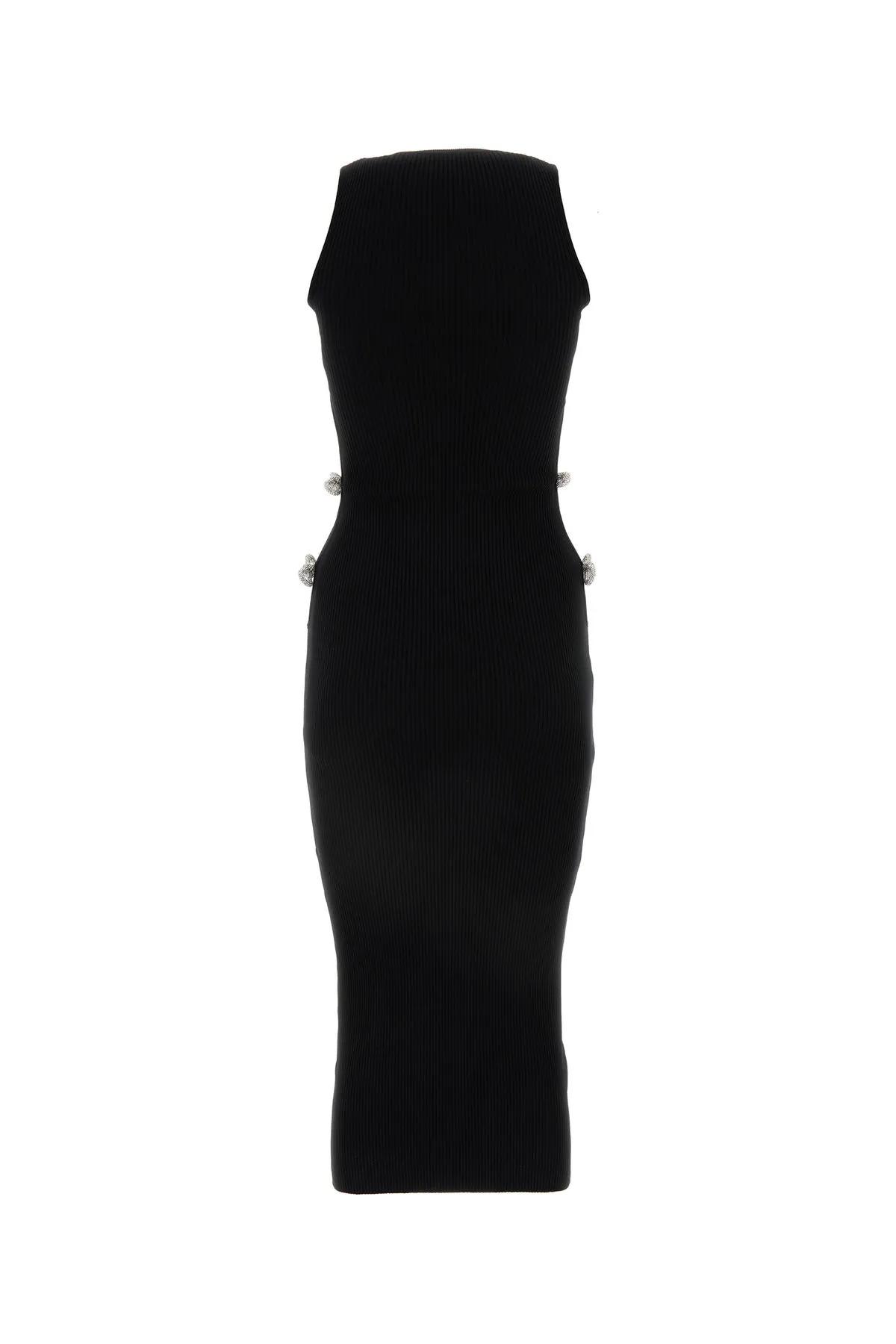 Shop Mach &amp; Mach Black Viscose Blend Dress