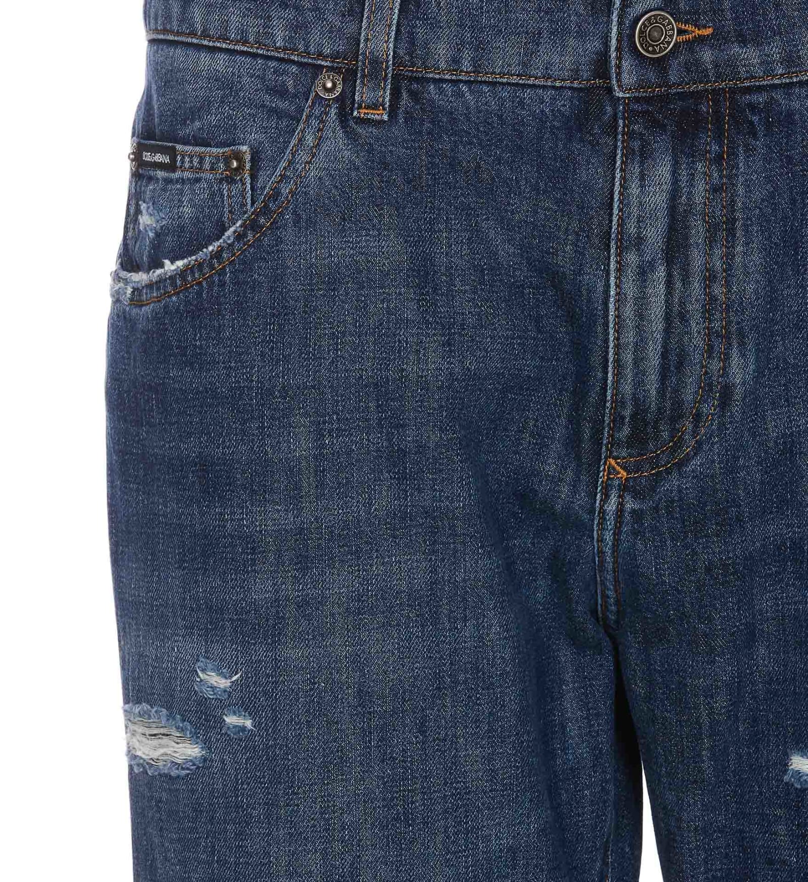 Shop Dolce & Gabbana Jeans With Scraping In Blue