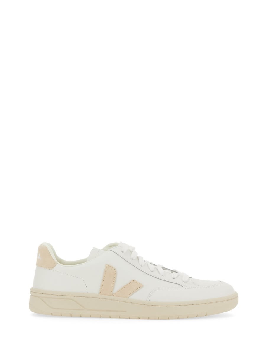 Veja V-12 Leather Sneakers In White
