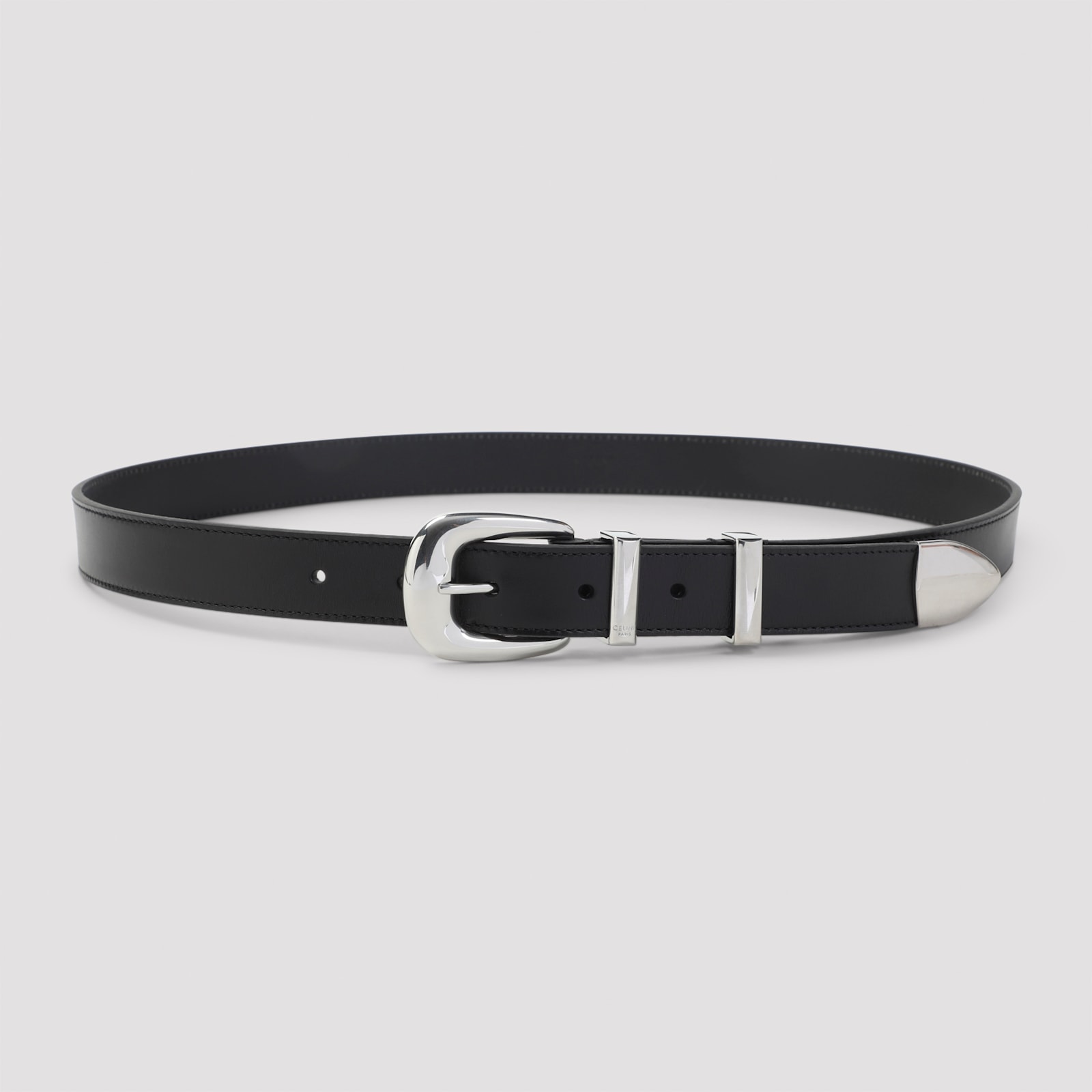Celine Adjustable Smooth Finish 25mm Belt In Black