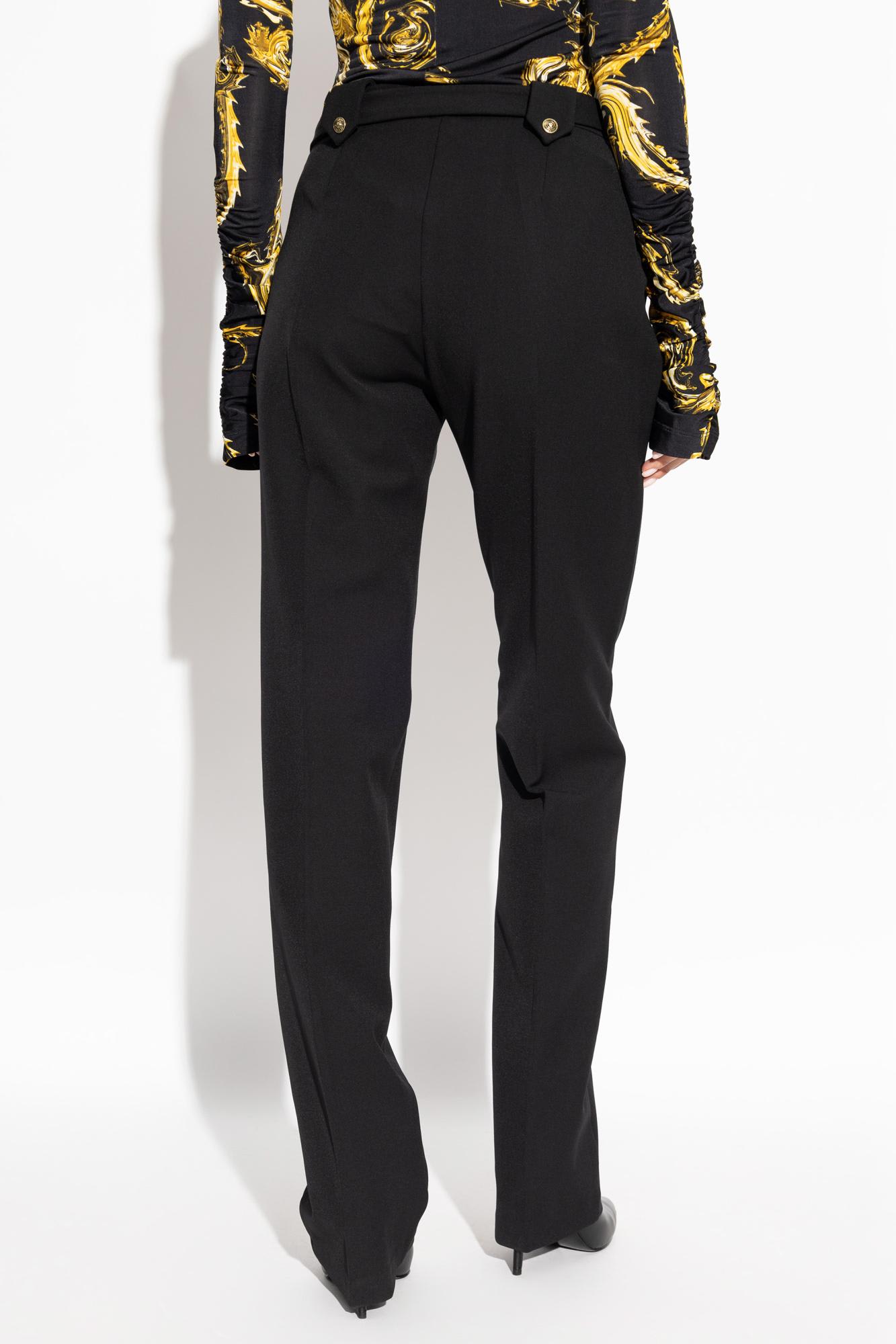 Shop Versace Jeans Couture Pants With Belt In Black