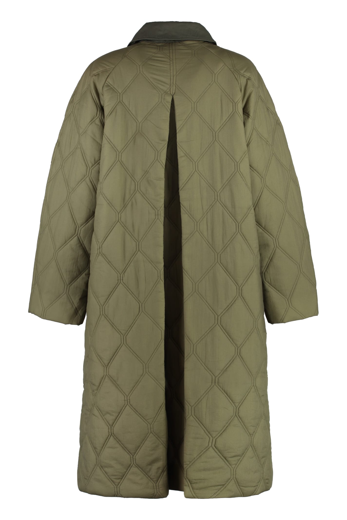 Shop Ganni Techno Fabric Jacket In Green