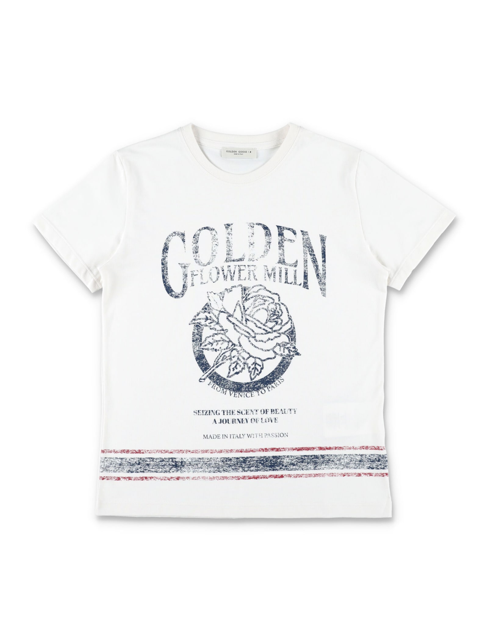 Shop Golden Goose Printed T-shirt In Artic Wolf