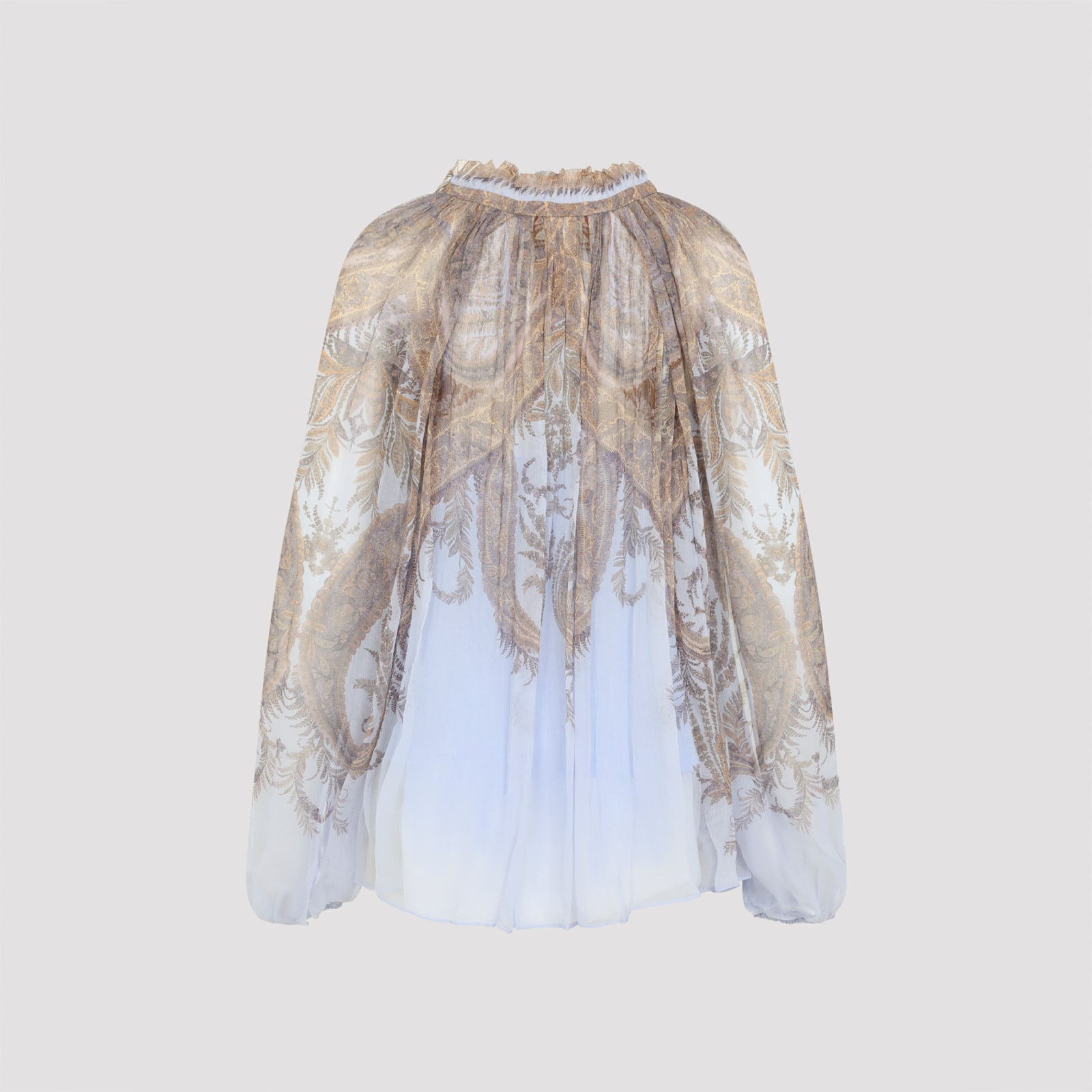 Zimmermann Womens Lilac Paisley Billow Printed Chiffon Blouse In Multi