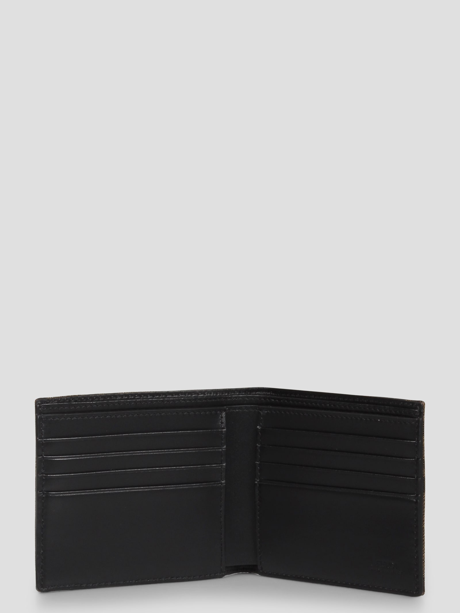 Shop Fendi Ff Bi-fold Wallet In Brown