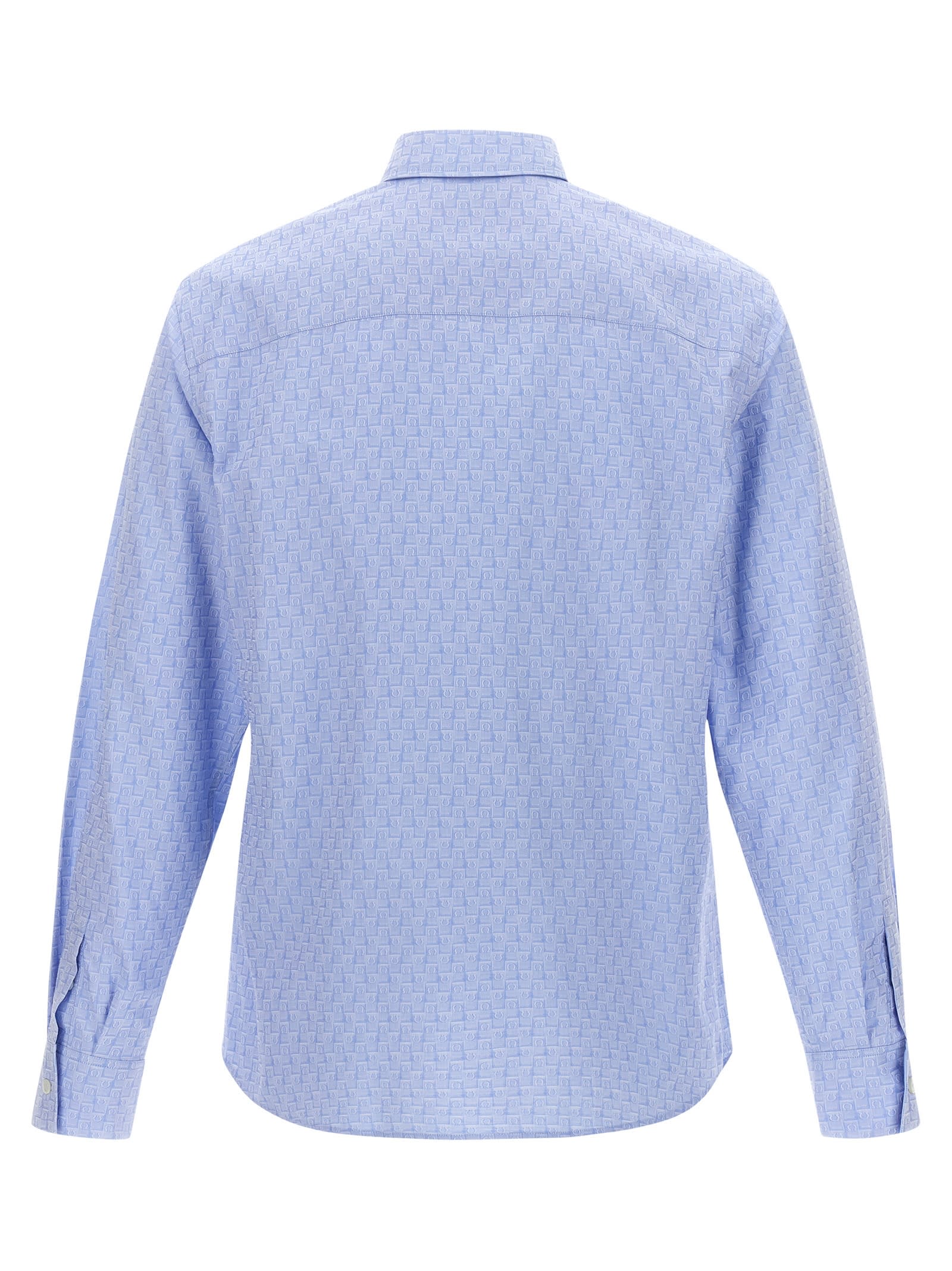 Ferragamo Gangini Shirt In Light Blue