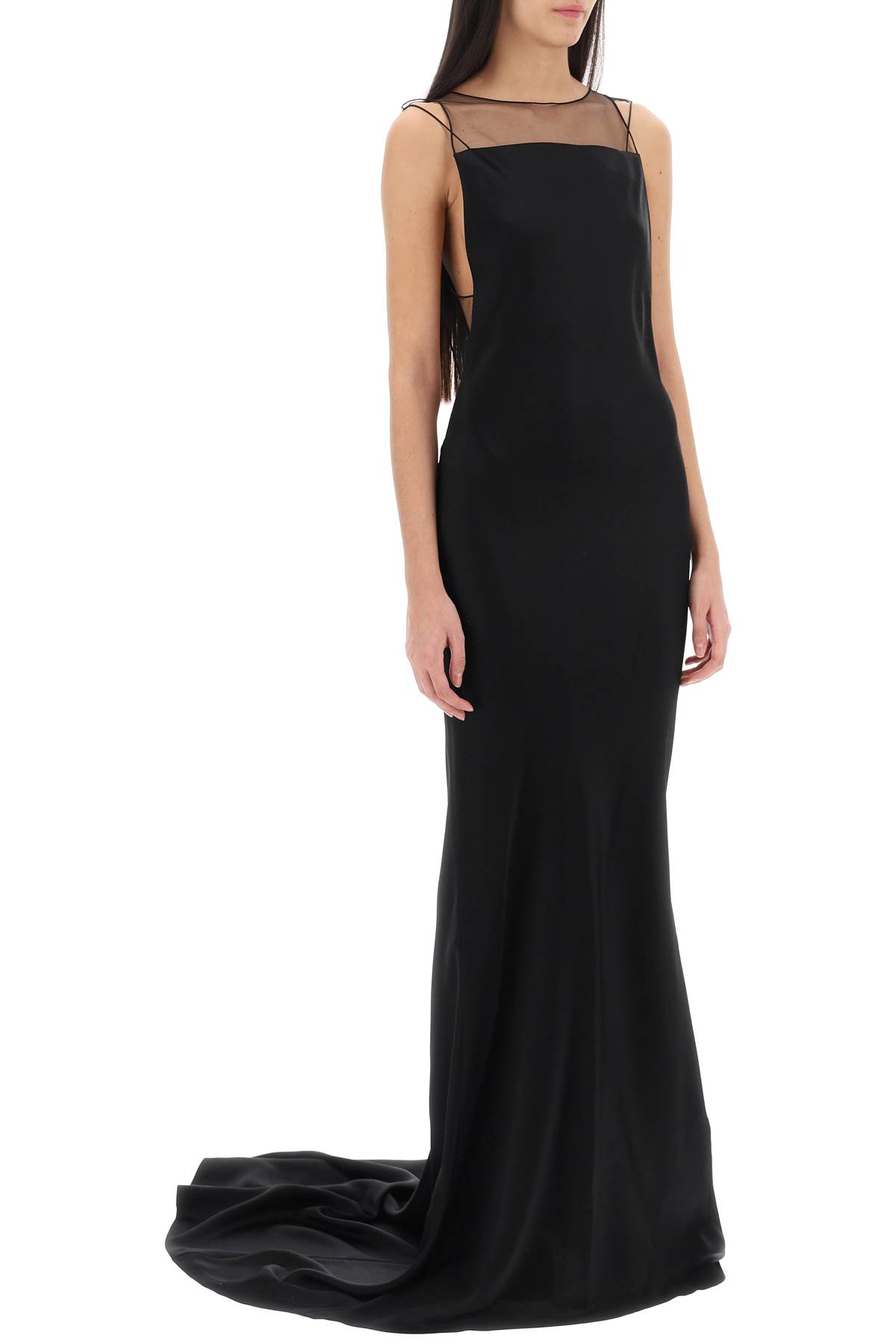 Shop Maison Margiela Maxi Mermaid Dress In Black