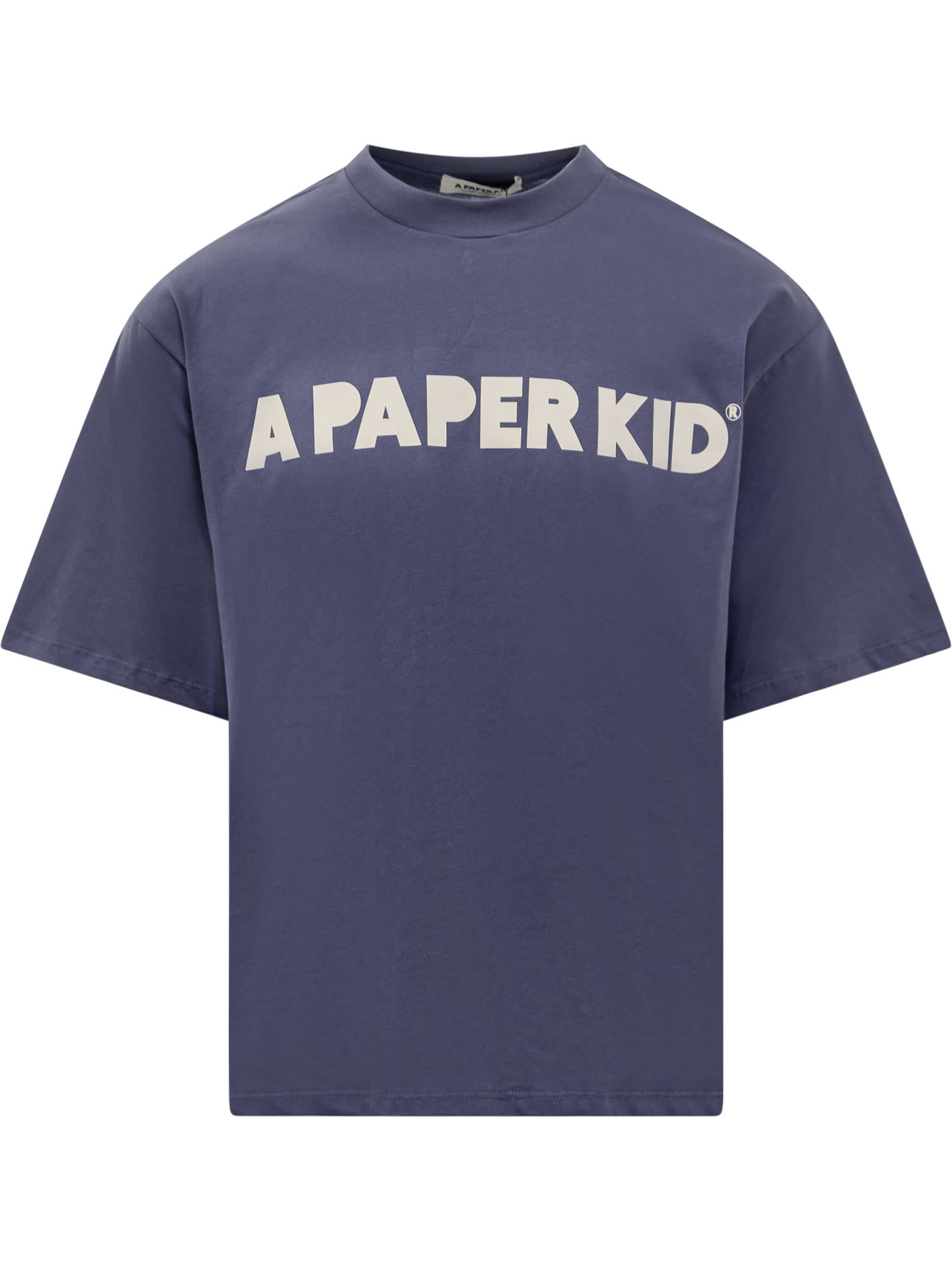 Shop A Paper Kid Logo Print T-shirt In Blu/blue