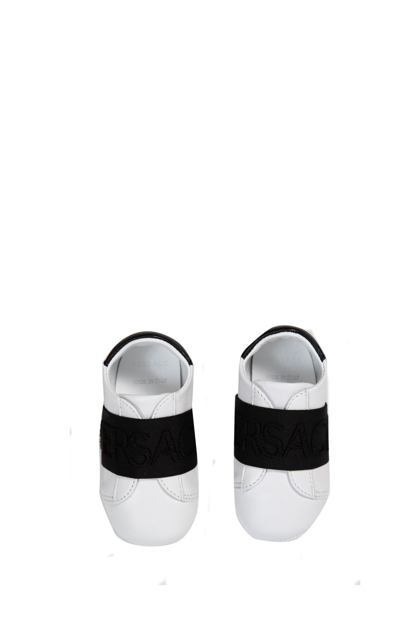 Shop Versace Leather Shoes In White