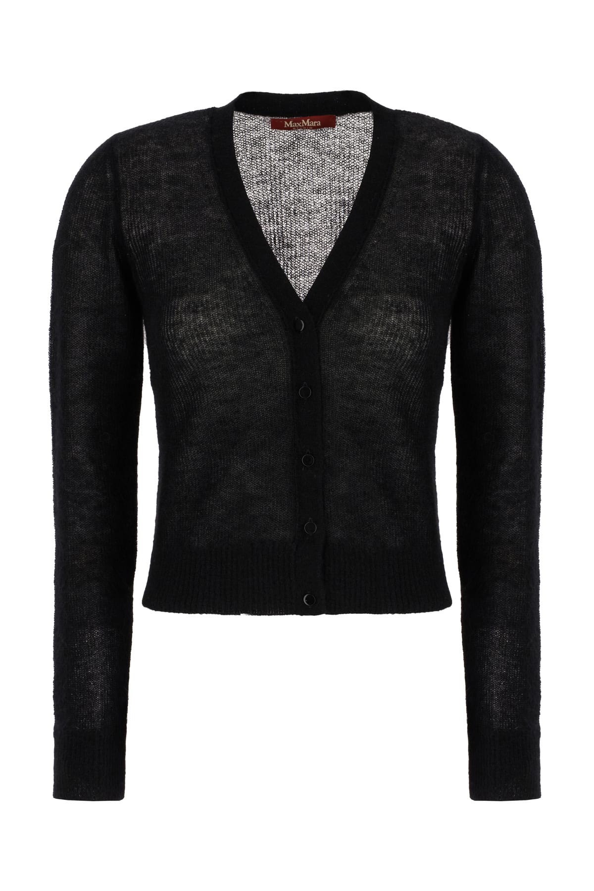 Black Nylon Blend Cardigan