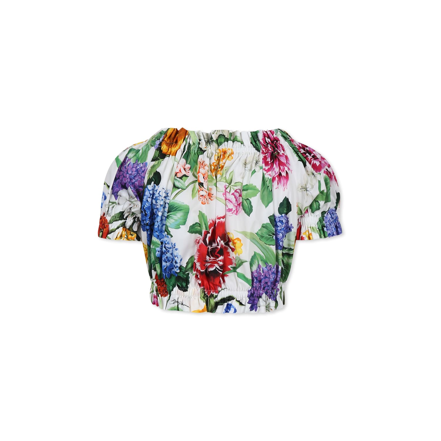 Shop Dolce & Gabbana Multicolor Top For Baby Girl With Floral Print