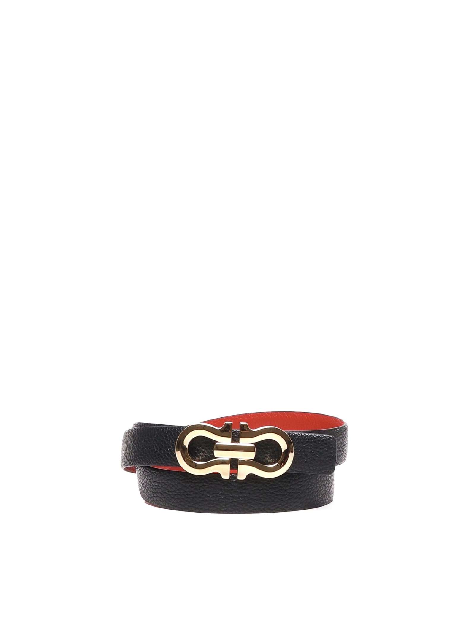 Shop Ferragamo Reversible Calfskin Belt In Black