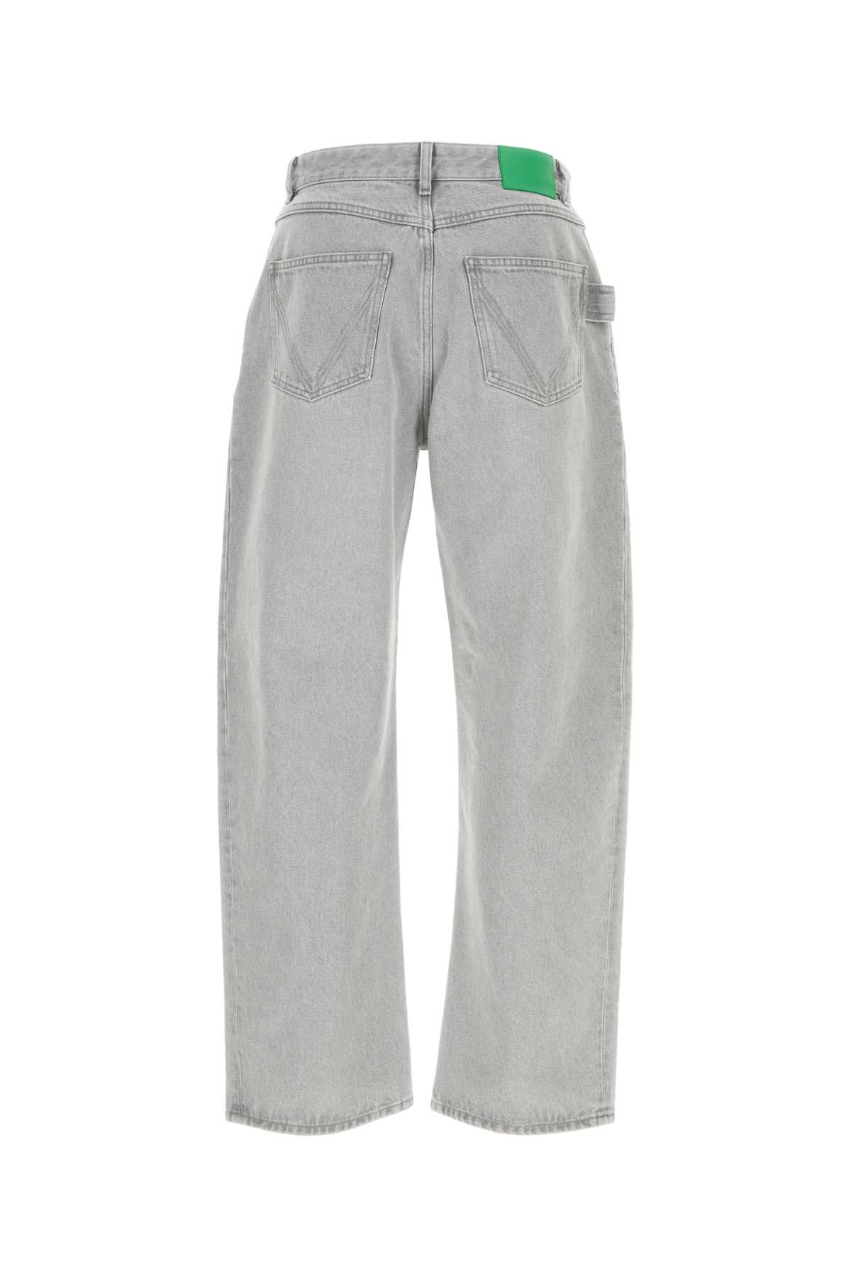 Shop Bottega Veneta Grey Denim Jeans In Lightgrey