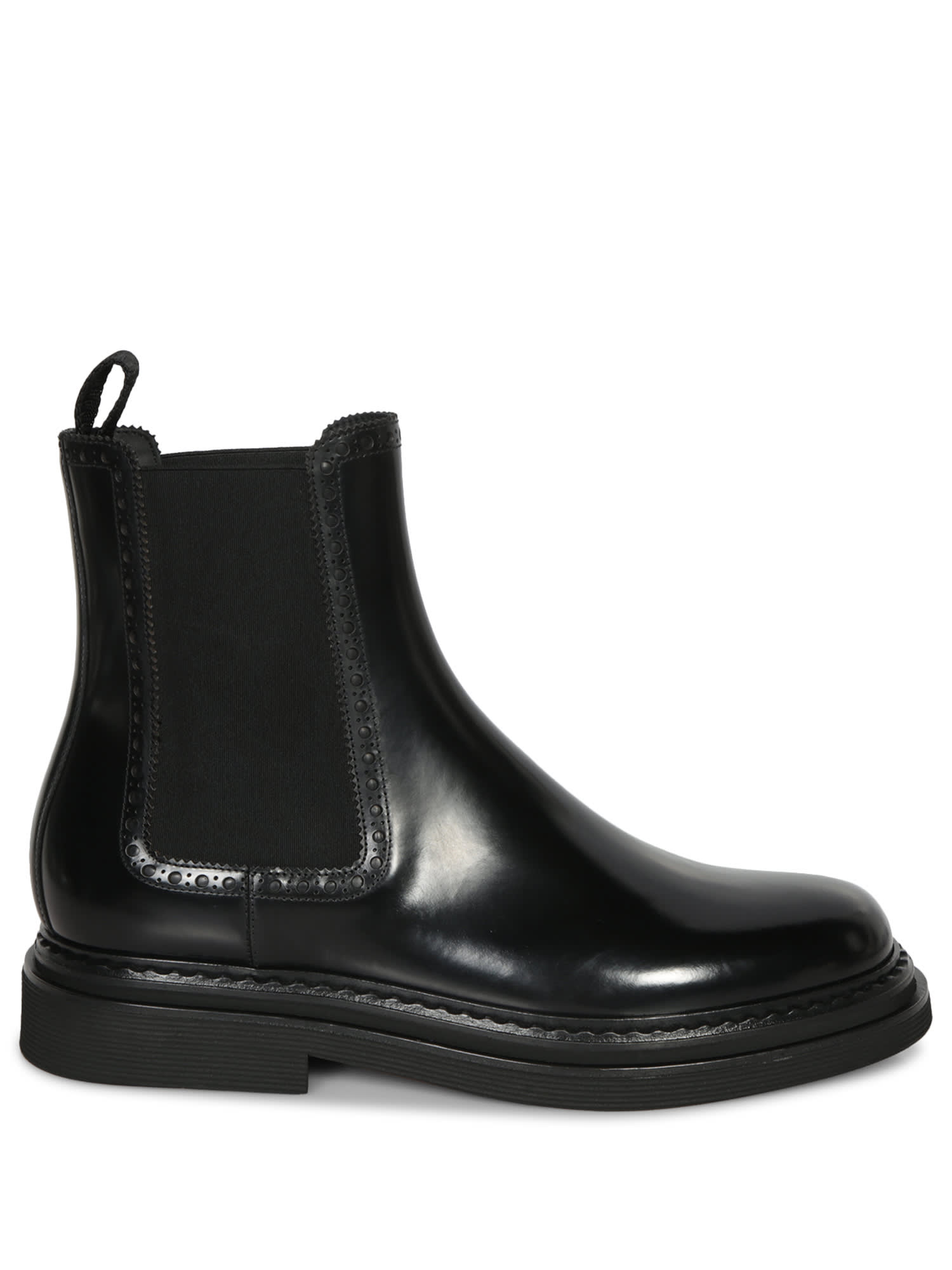 Shop Dolce & Gabbana Black Leather Ankle Boot