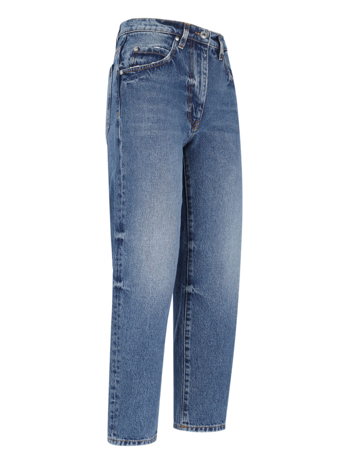 Shop Msgm Straight Jeans In Blue