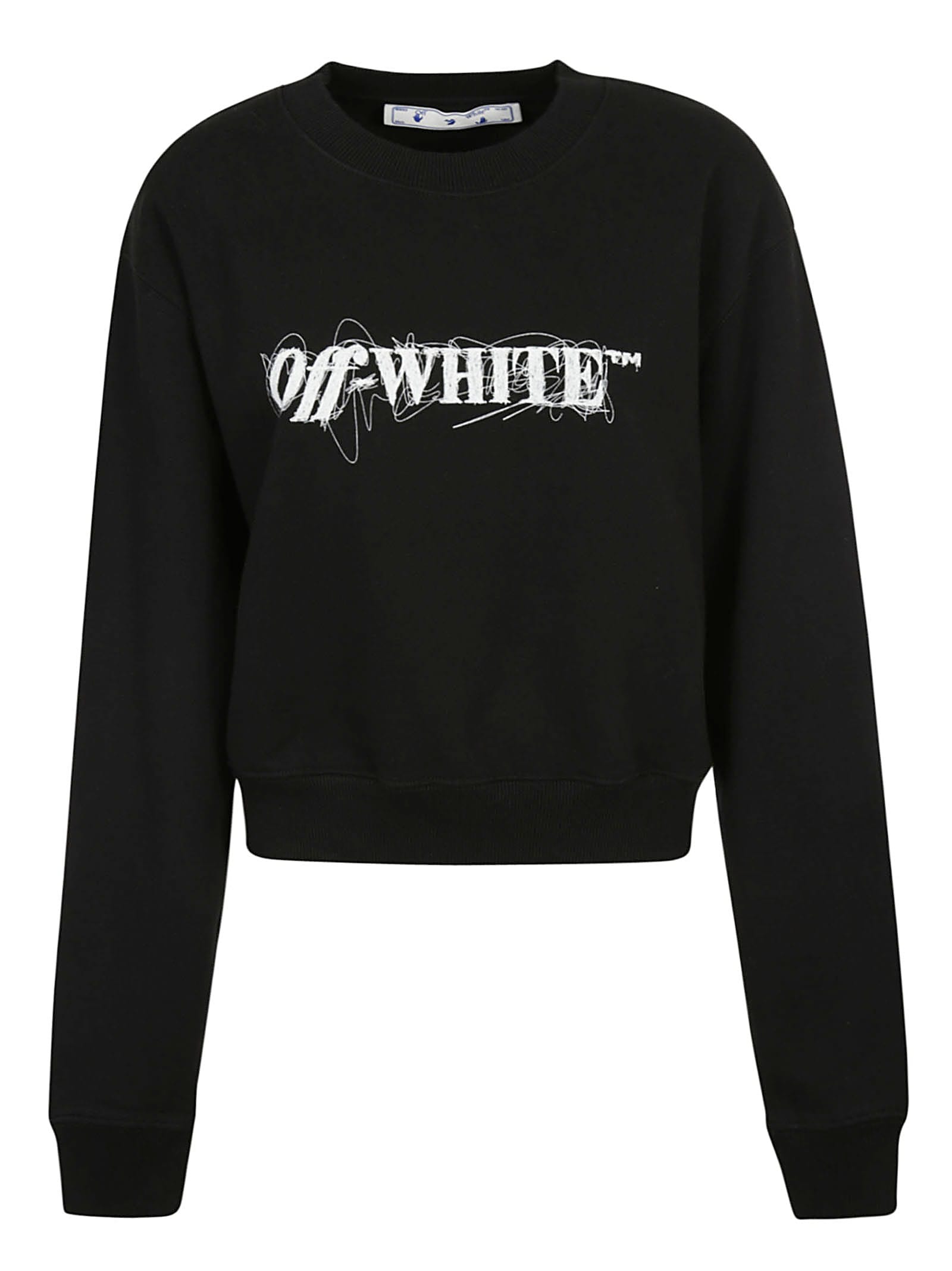 Off-White Pen Logo Crop Crewneck Sweatshirt