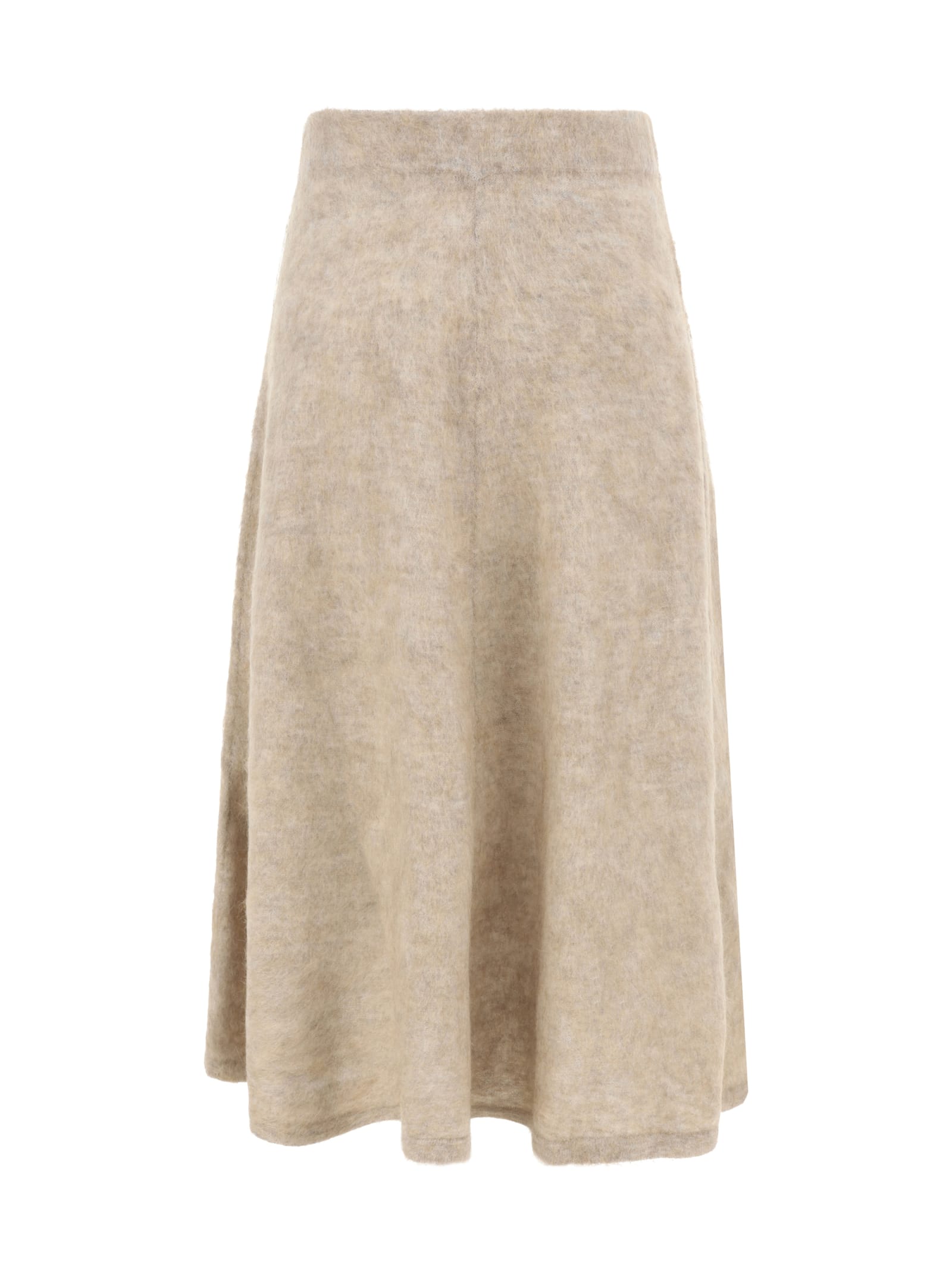 Shop Brunello Cucinelli Fur Embellished Flare Skirt In Brown