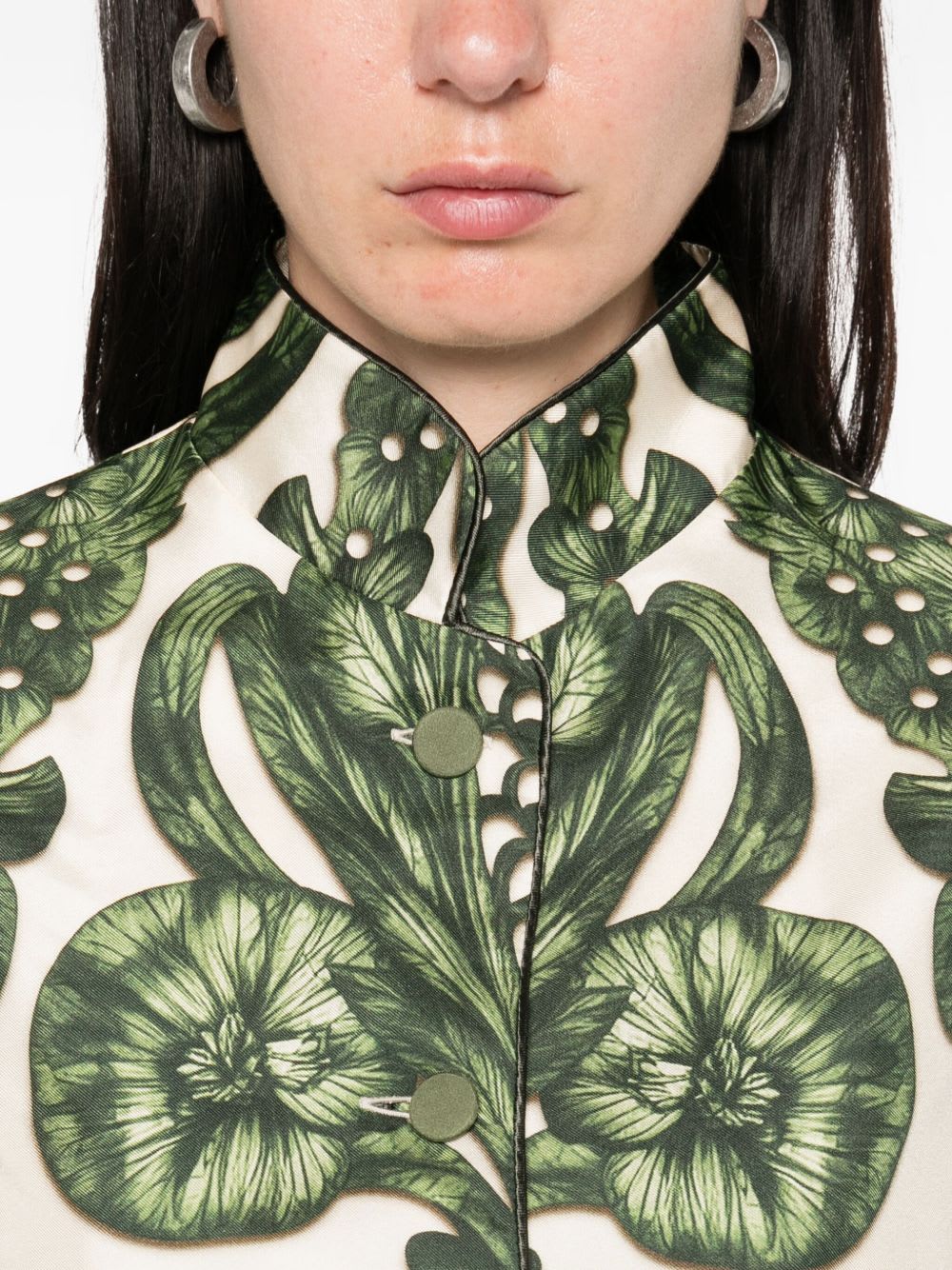 F.r.s For Restless Sleepers Printed Silk Shirt In Green
