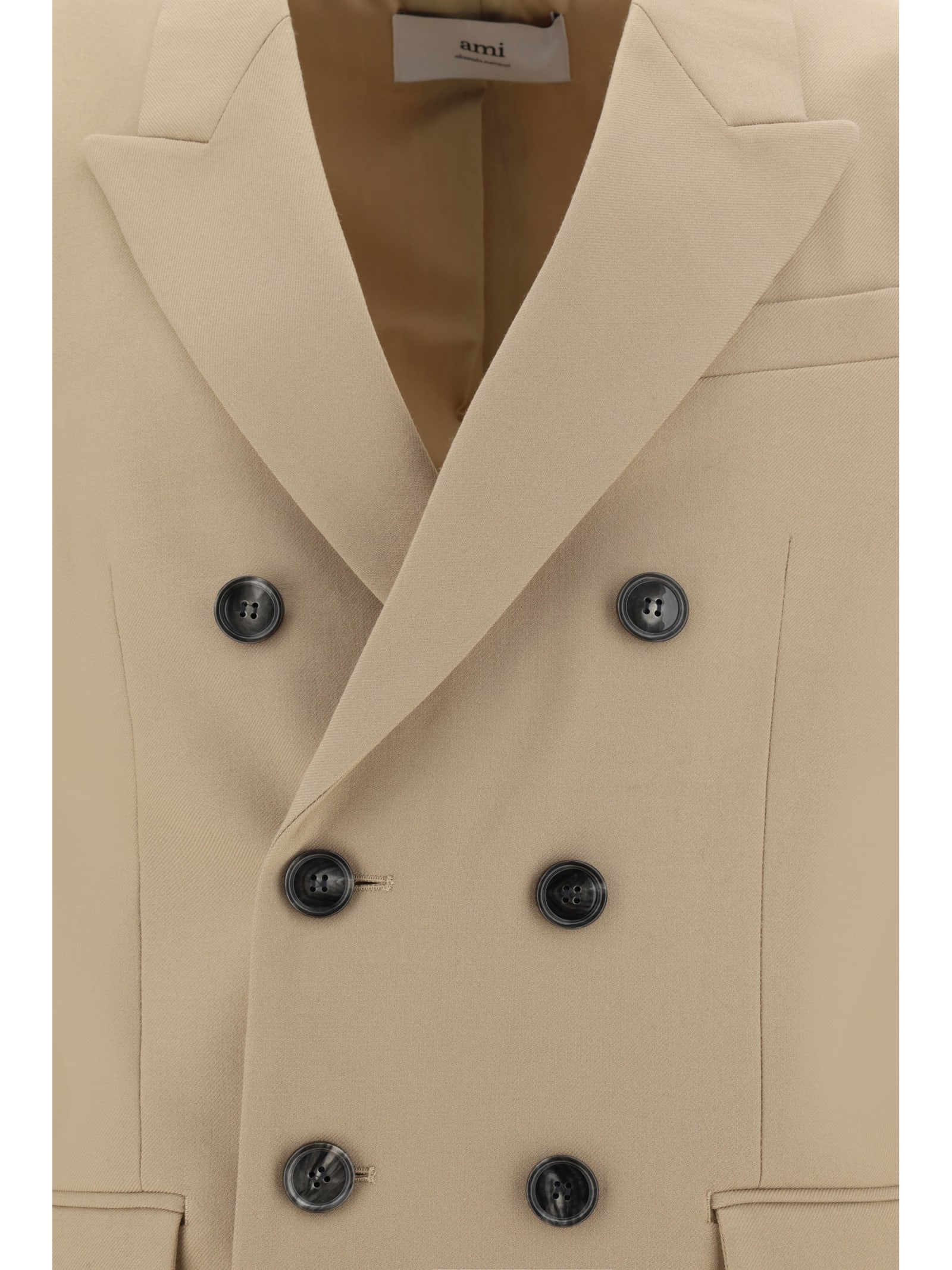 Shop Ami Alexandre Mattiussi Blazer Jacket In Sand