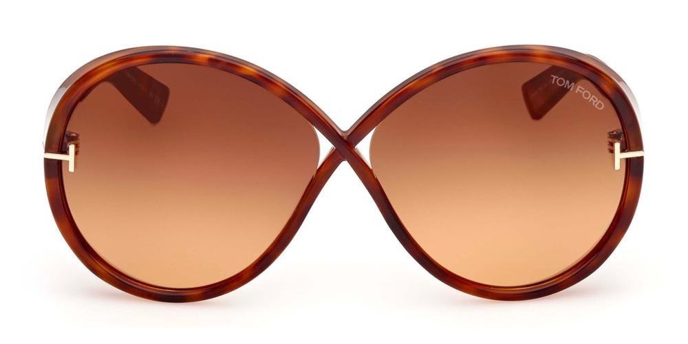 Tom Ford Women's Edie 2 Round-frame Blonde Havana Injected Sunglasses In 6453f - Avana Bionda / Marrone Grad