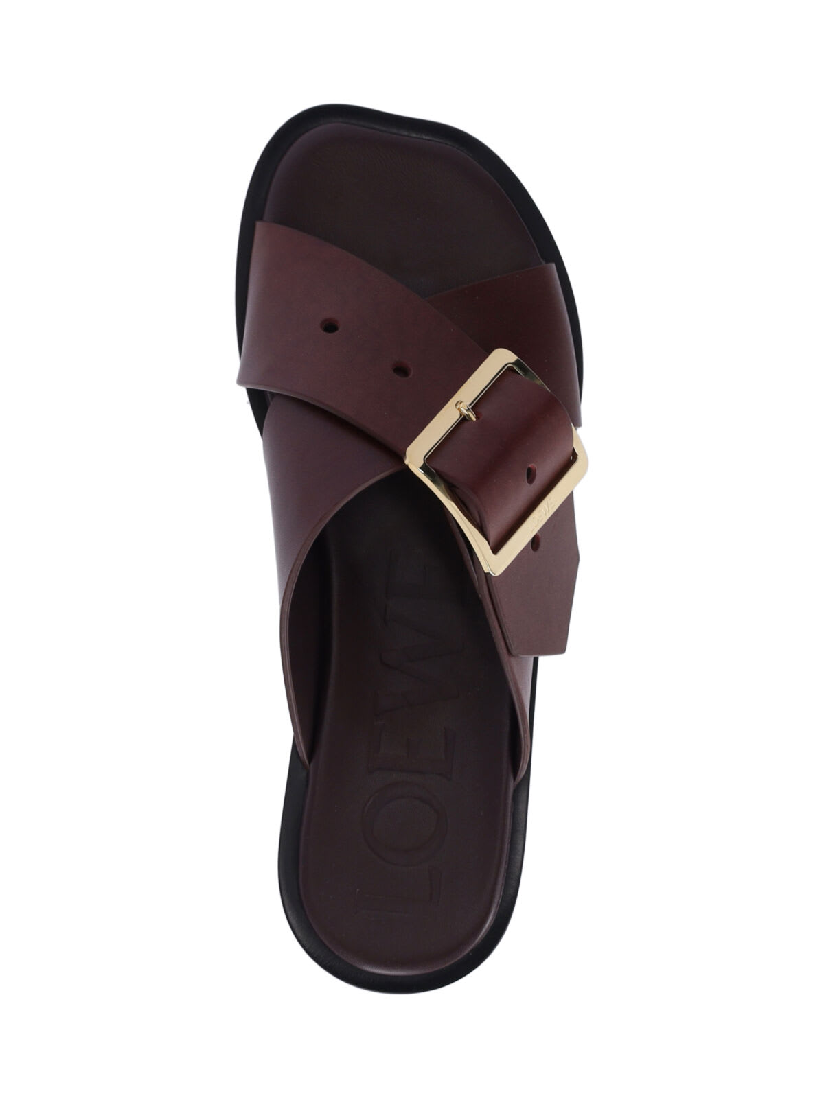 Loewe Cross Strap Heeled Sandals With Open Toe In Brown