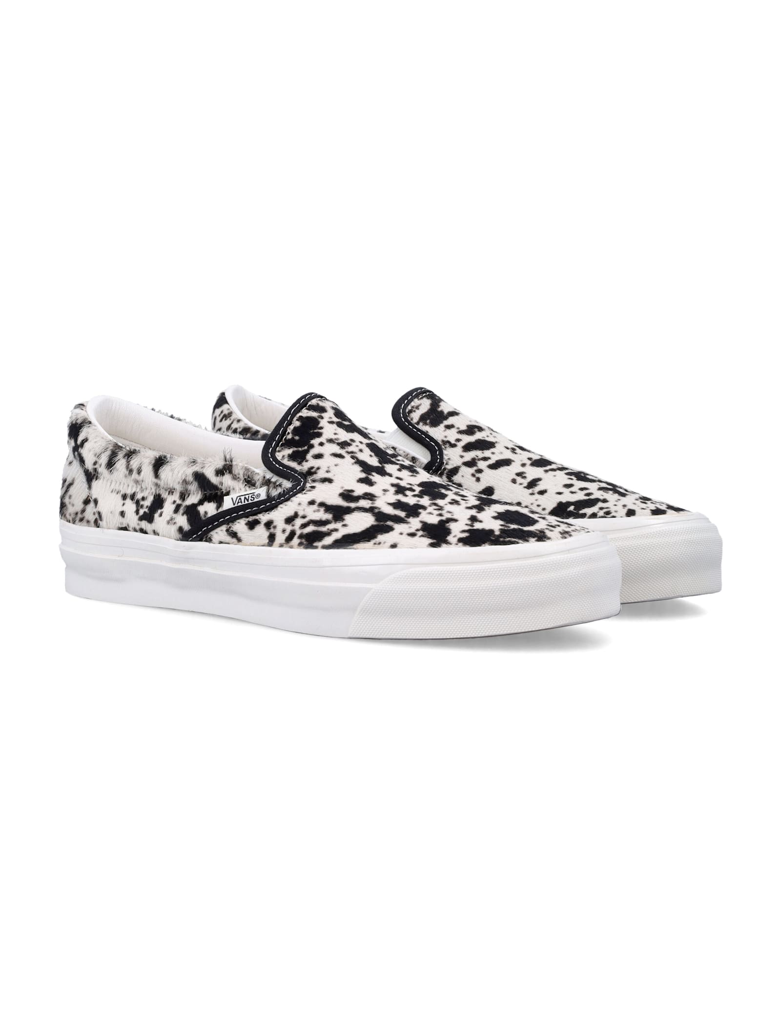 Vans Lx Classic Slip-on 98 Black And White Pony Hair Sneakers In Multi