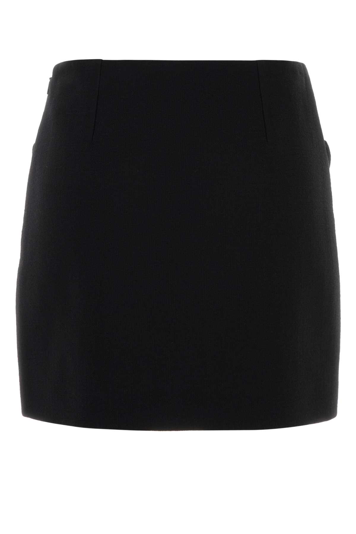 Versace Chic Fitted Mini Skirt With Embellished Pockets In Multi