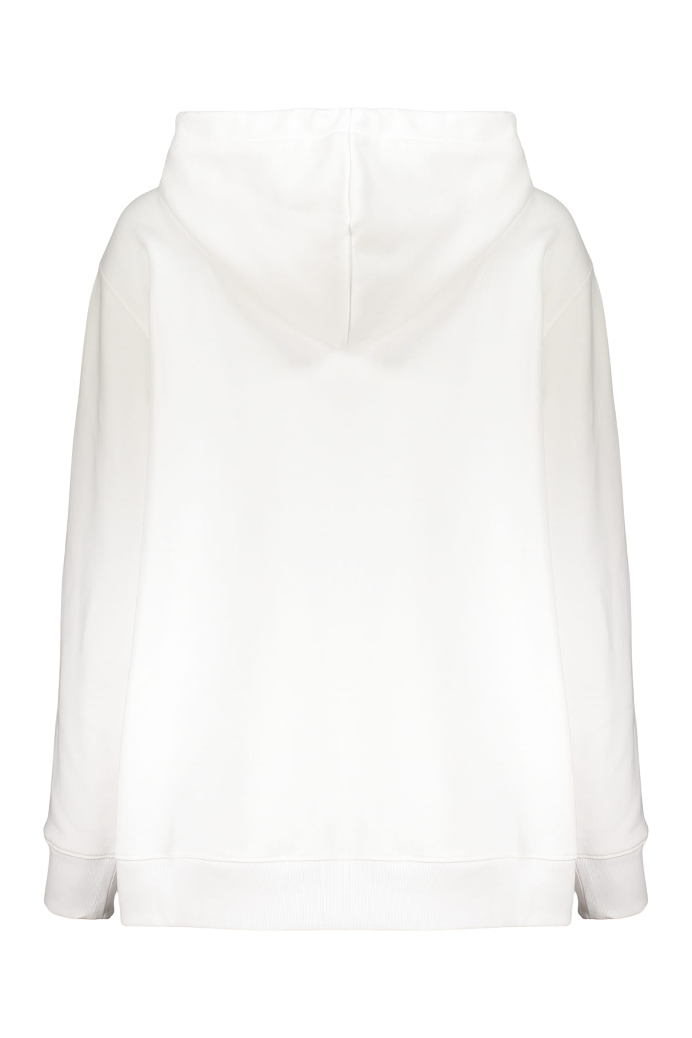 Moschino Cotton Full Zip Hoodie In Neutral