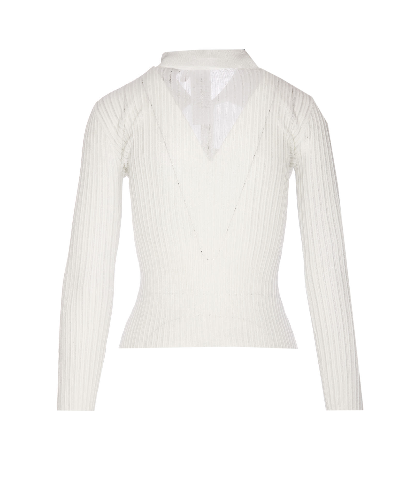 Shop Pinko Lurex Buttoned Sweater In Panna/argento