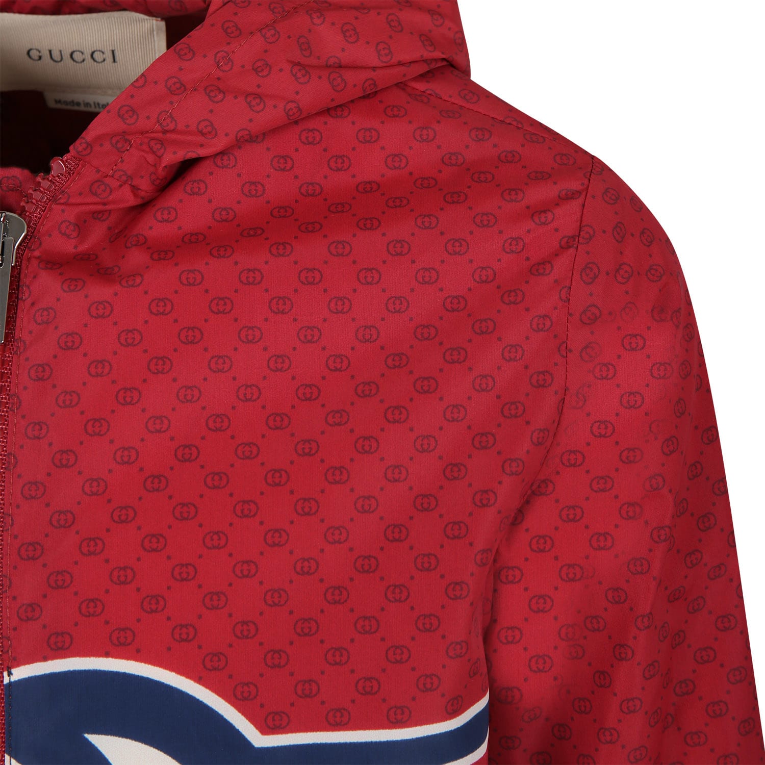 Shop Gucci Windbreaker For Boy With Iconic Gg Logo In Multicolor
