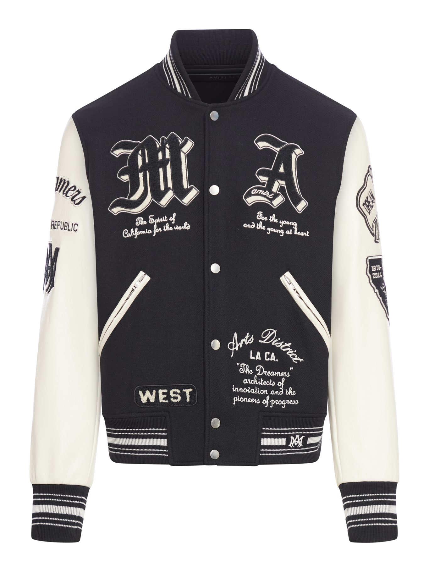 Shop Amiri Dream Team Varsity Jacket In Black